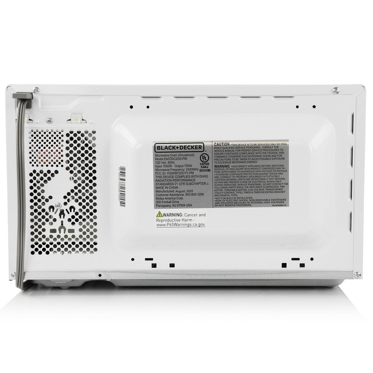 Four à micro-ondes numérique LED blanc de 0,7 pi³ et 700 watts avec verrouillage de sécurité enfant.