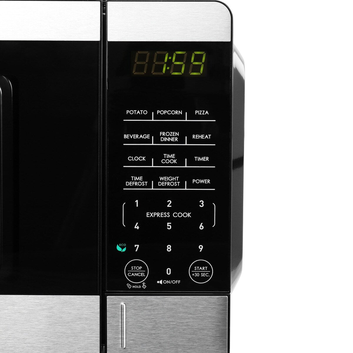 Four à micro-ondes de 0,9 pi³ et 900 W pour comptoir, noir, avec fonction de cuisson rapide en un seul toucher.
