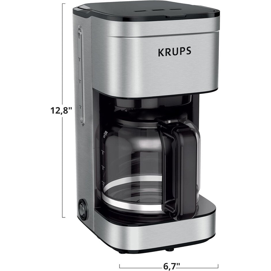 Cafetière à filtre 10 tasses, écran numérique, finition en acier inoxydable, minuterie programmable, arrêt automatique.