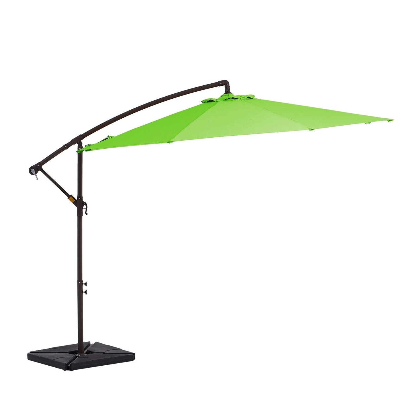 Parasol cantilever en acier de 3 mètres avec levier de manivelle et base lestée