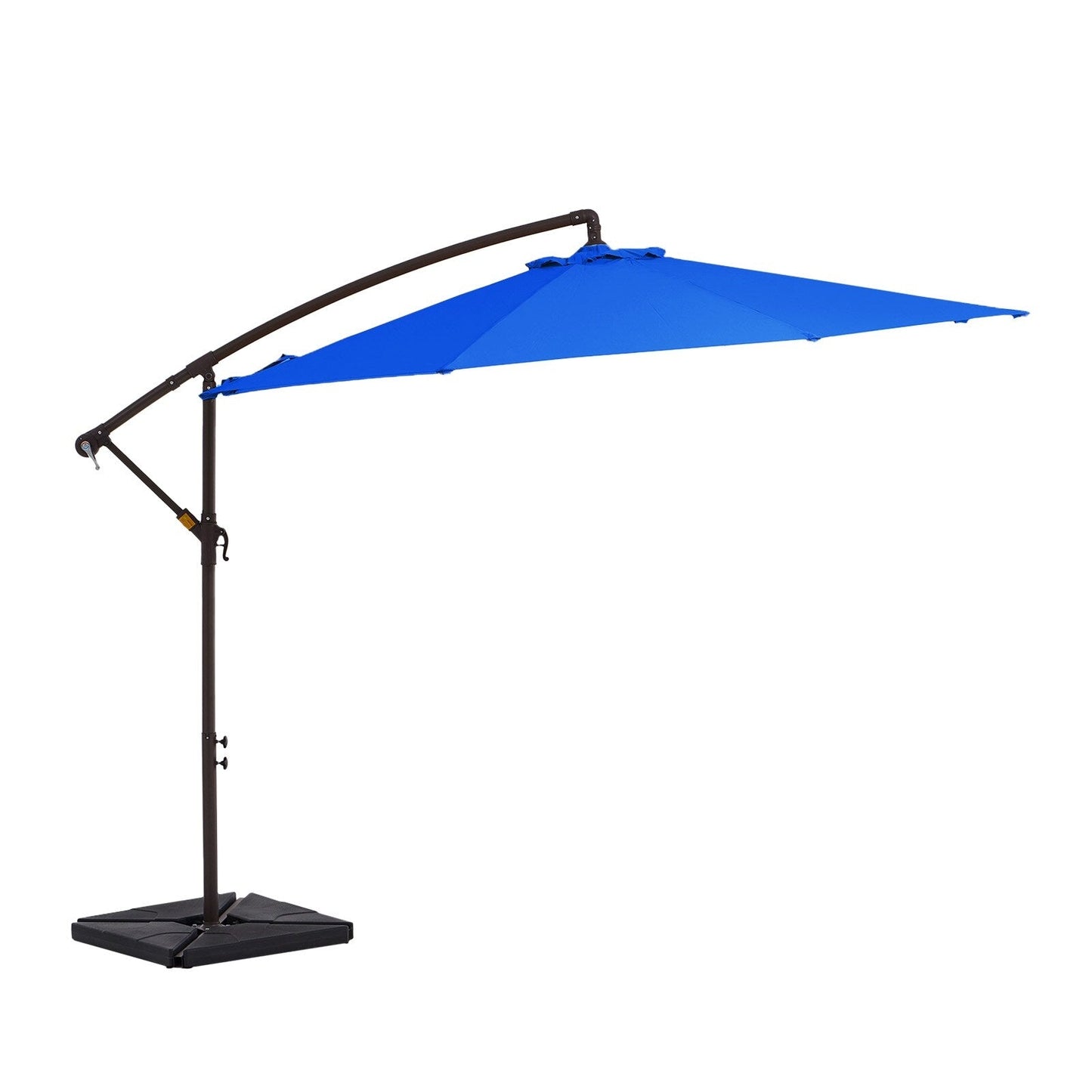 Parasol cantilever en acier de 3 mètres avec levier de manivelle et base lestée