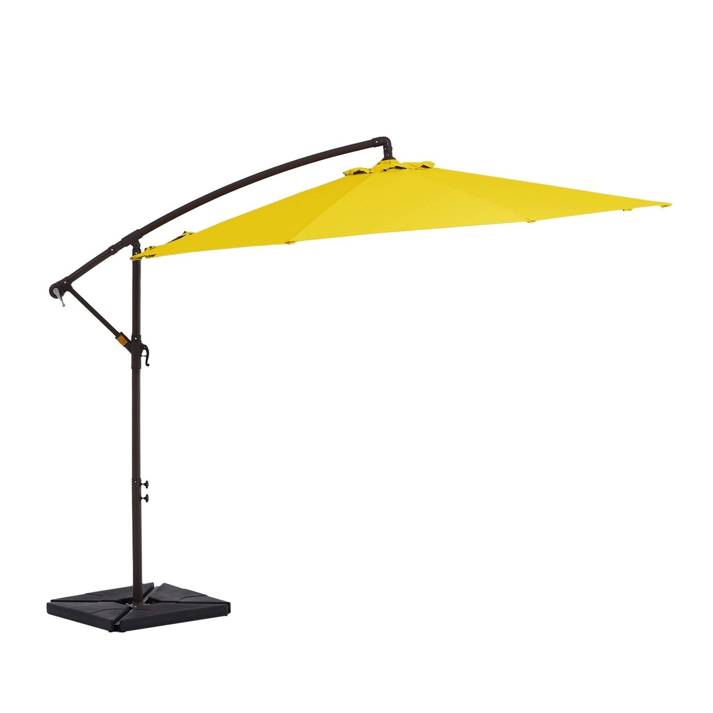 Parasol cantilever en acier de 3 mètres avec levier de manivelle et base lestée