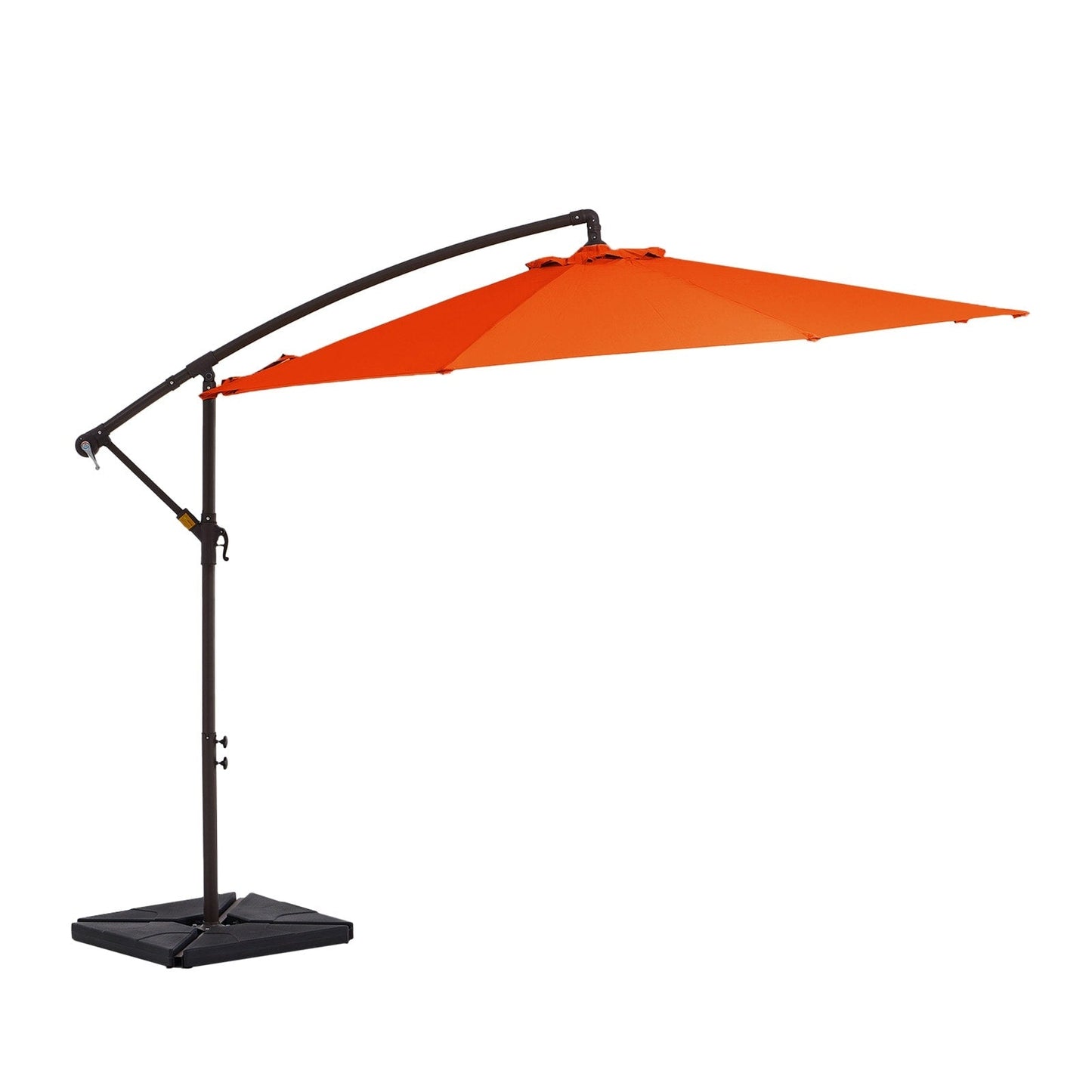 Parasol cantilever en acier de 3 mètres avec levier de manivelle et base lestée