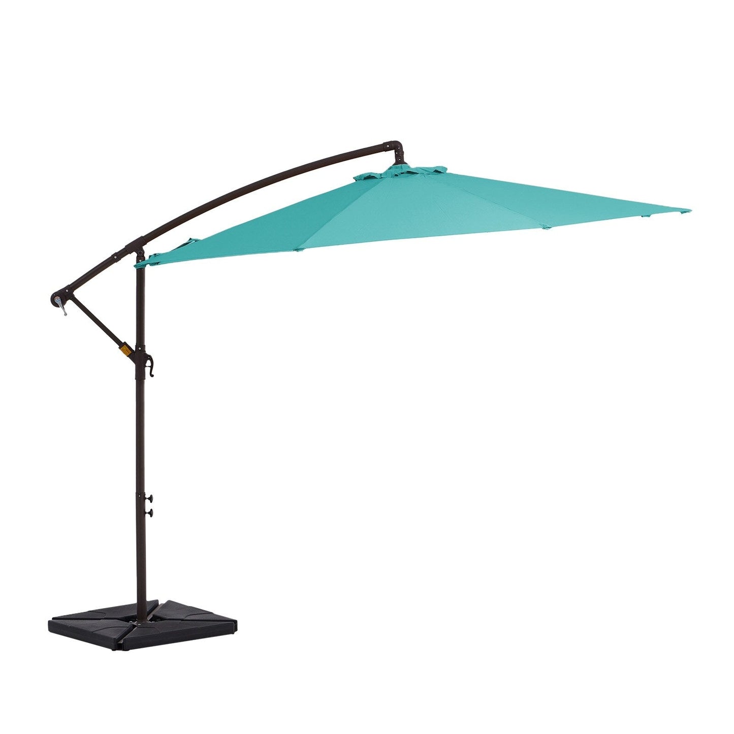 Parasol cantilever en acier de 3 mètres avec levier de manivelle et base lestée