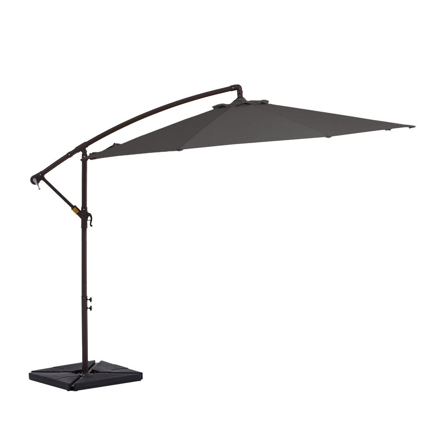 Parasol cantilever en acier de 3 mètres avec levier de manivelle et base lestée
