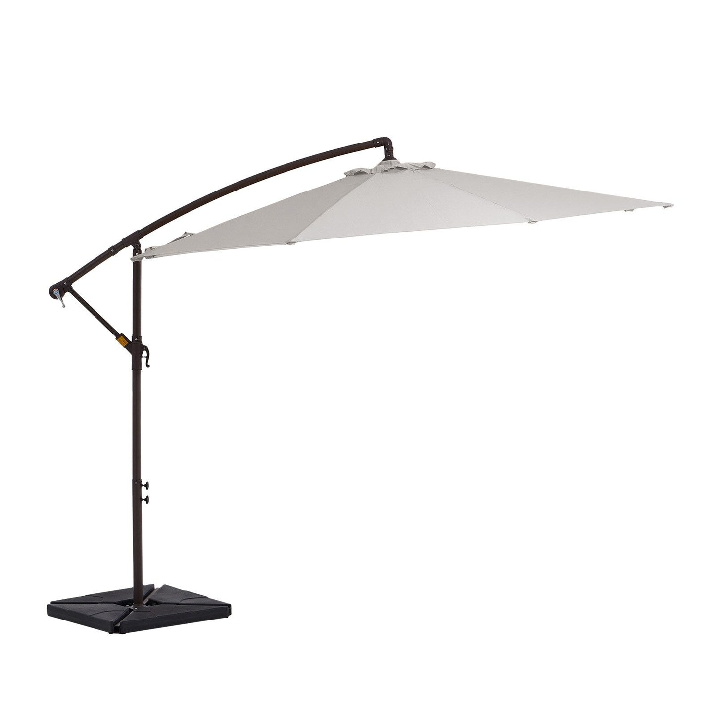 Parasol cantilever en acier de 3 mètres avec levier de manivelle et base lestée