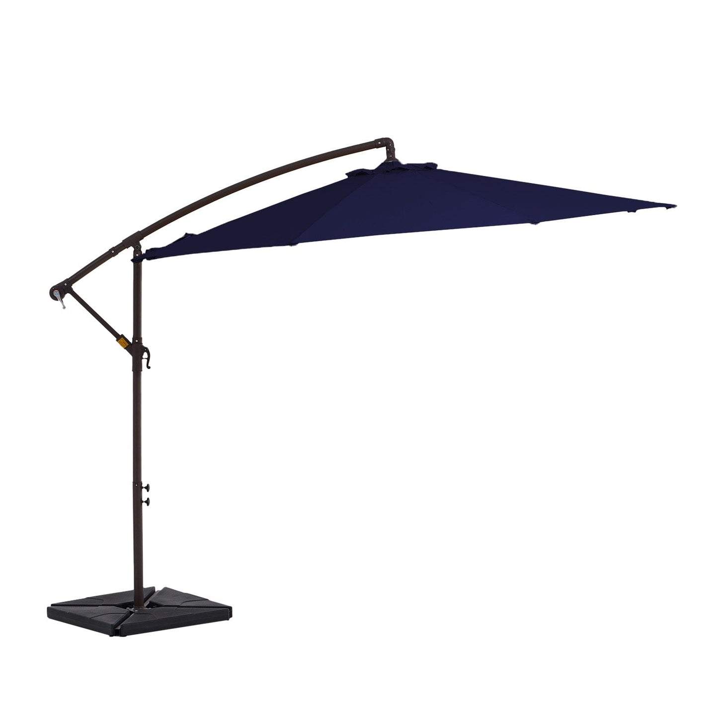 Parasol cantilever en acier de 3 mètres avec levier de manivelle et base lestée