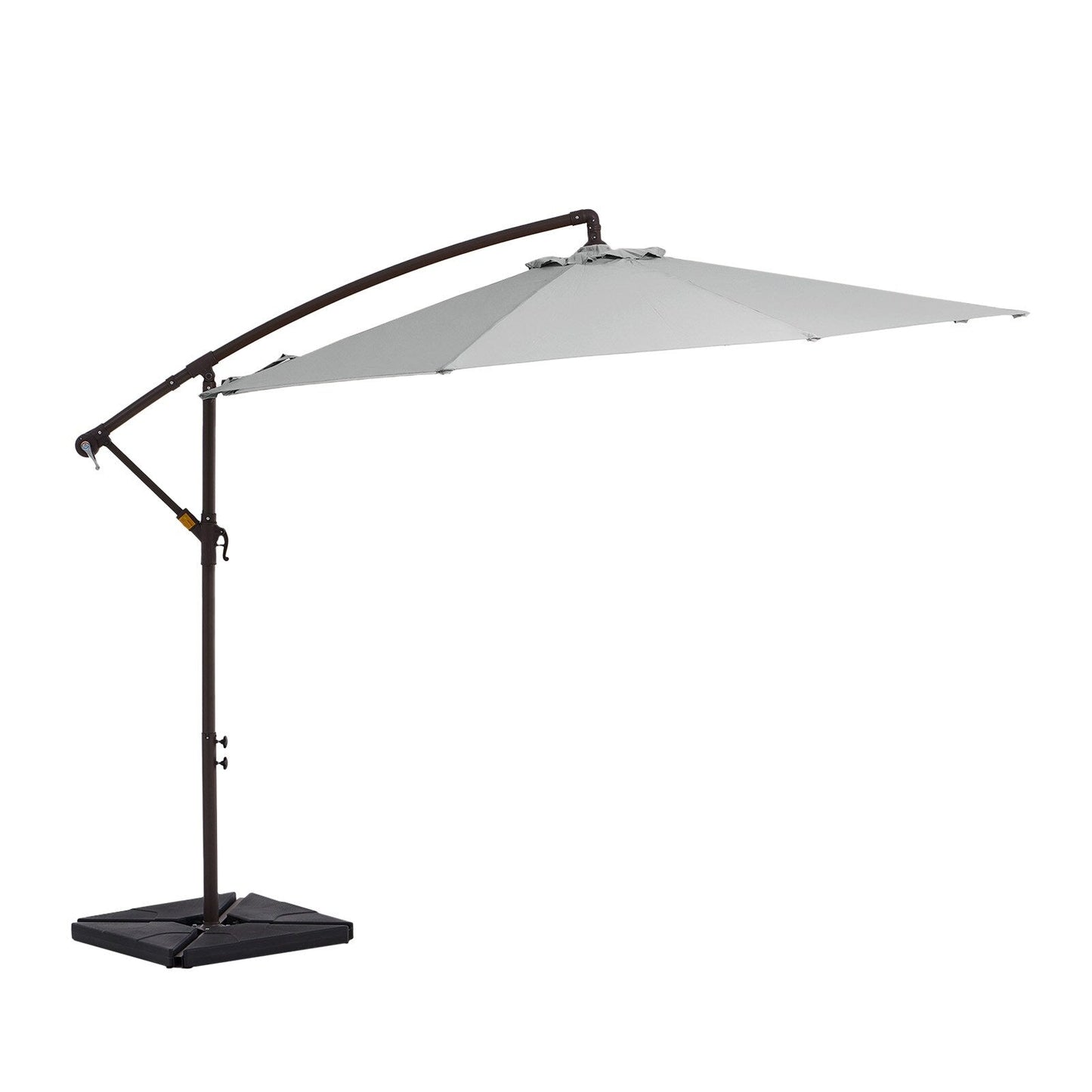 Parasol cantilever en acier de 3 mètres avec levier de manivelle et base lestée
