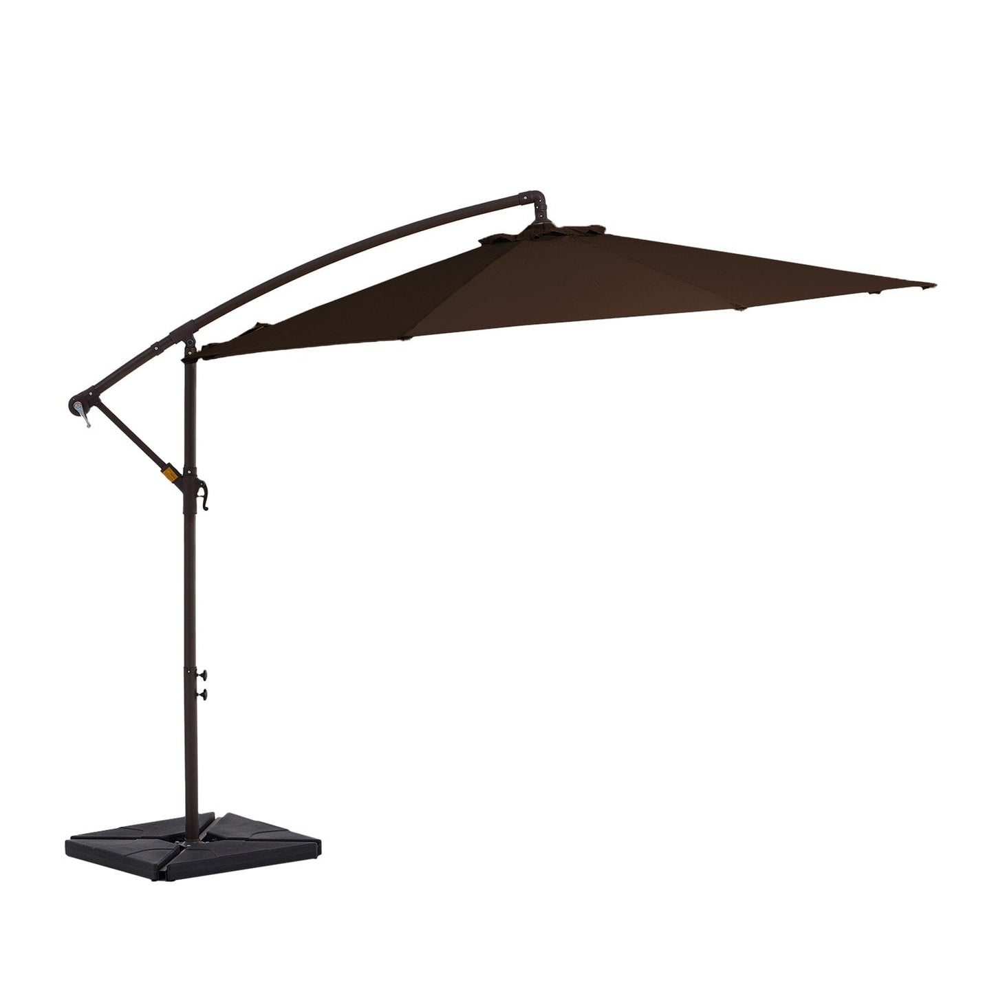 Parasol cantilever en acier de 3 mètres avec levier de manivelle et base lestée