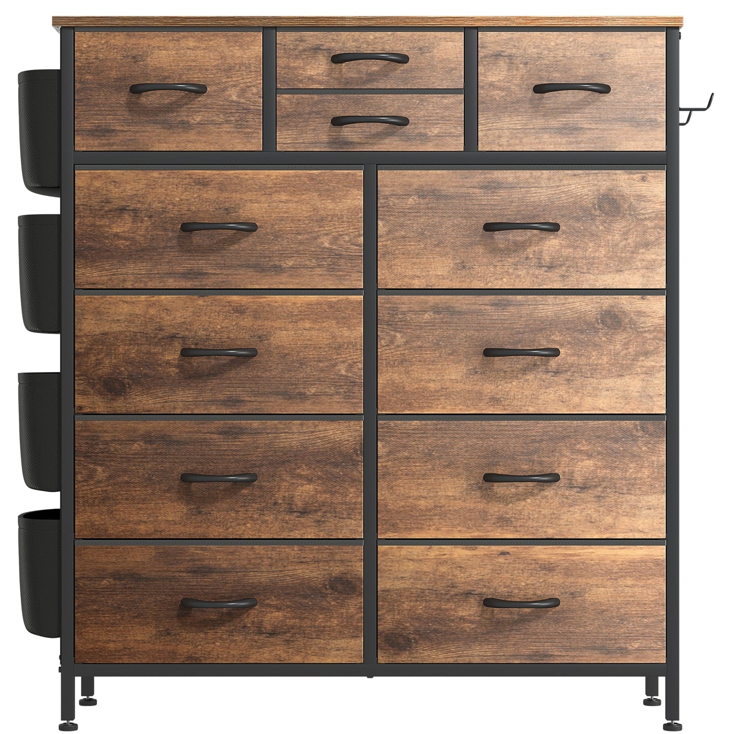 Commode 12 tiroirs, commode haute en tissu pour chambre à coucher, coffre à tiroirs