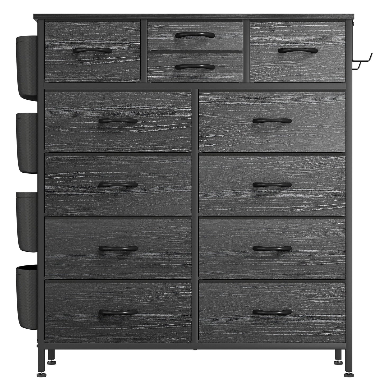 Commode 12 tiroirs, commode haute en tissu pour chambre à coucher, coffre à tiroirs