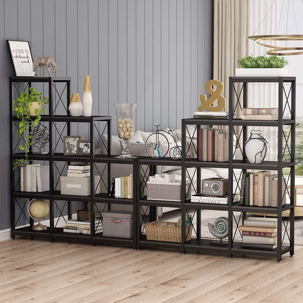 Étagère à livres en forme d'échelle à 12 niveaux, étagère d'angle de style industriel