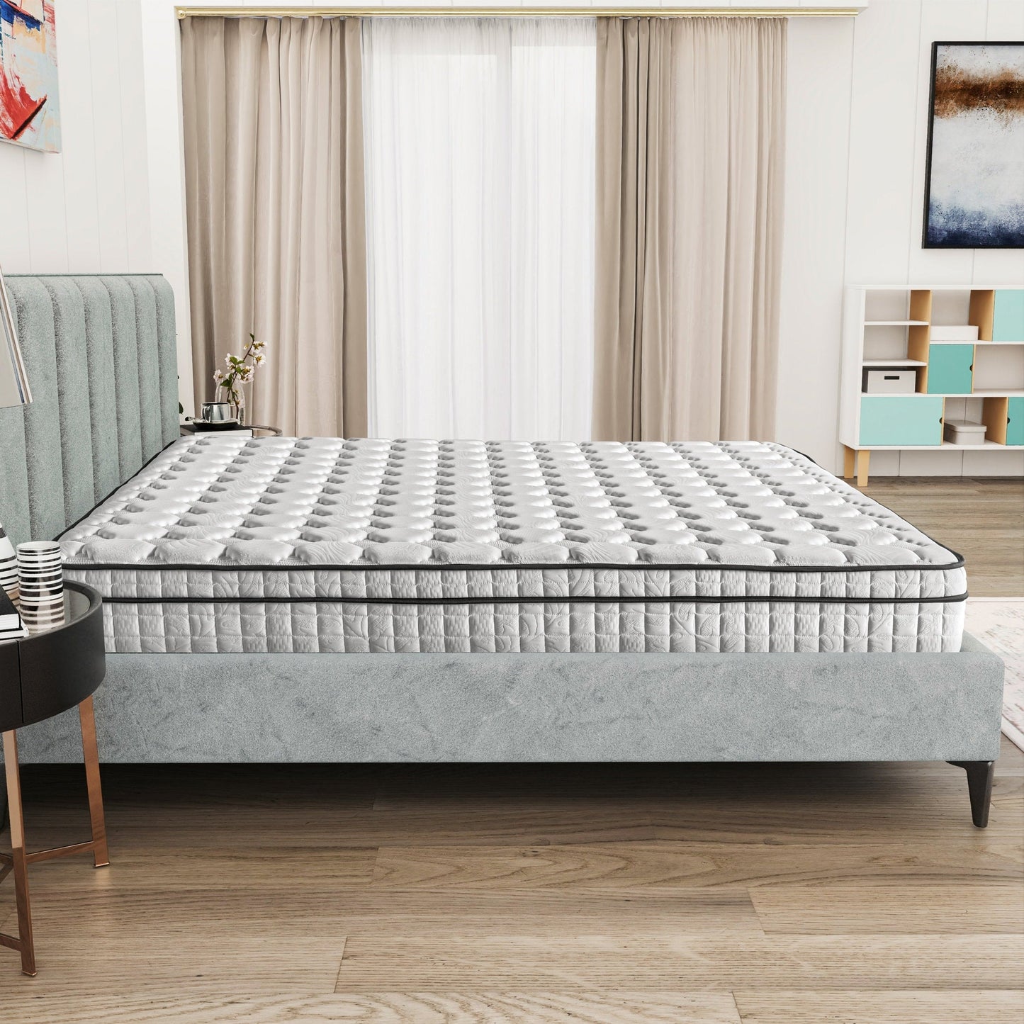 Assemblé aux États-Unis - Matelas hybride 12 Diamond avec ressorts ensachés et mousse à mémoire de forme au gel rafraîchissant