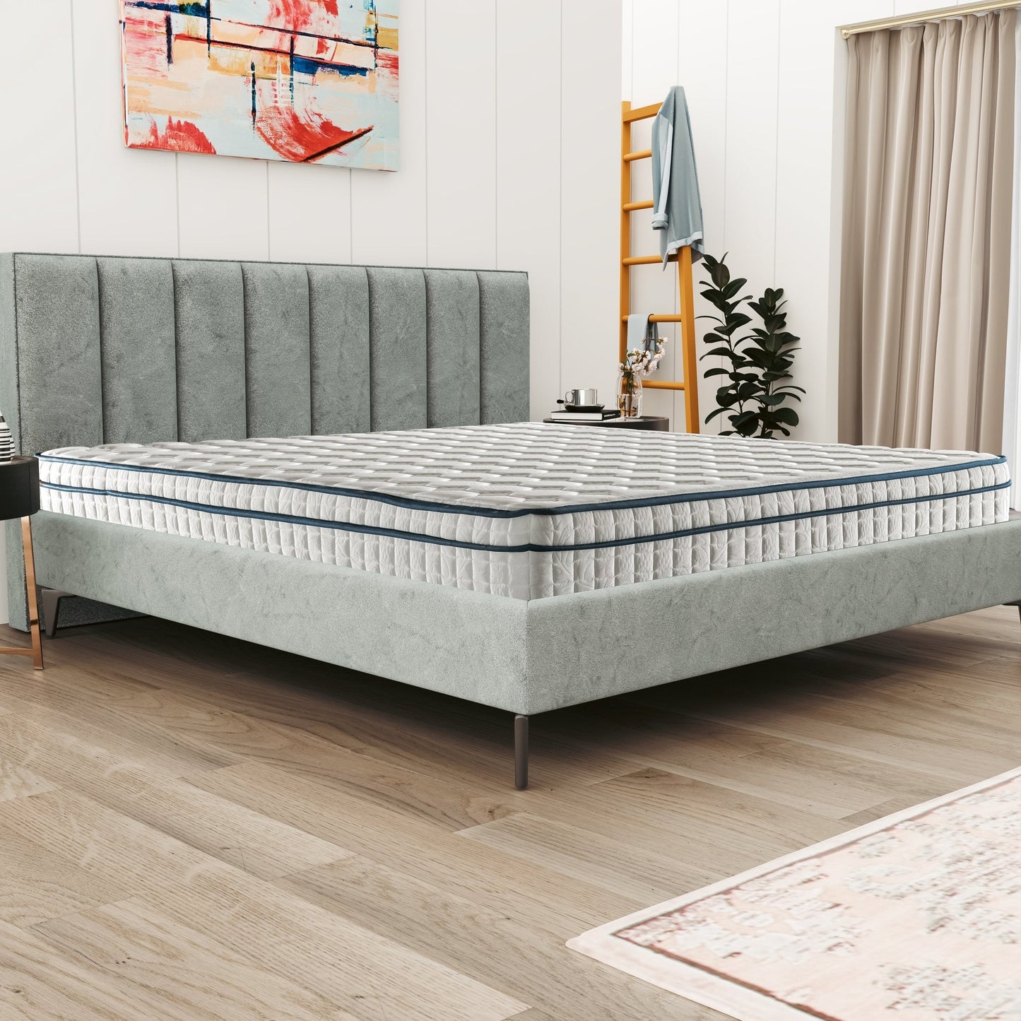 Assemblé aux États-Unis - Matelas hybride 12 Diamond avec ressorts ensachés et mousse à mémoire de forme au gel rafraîchissant