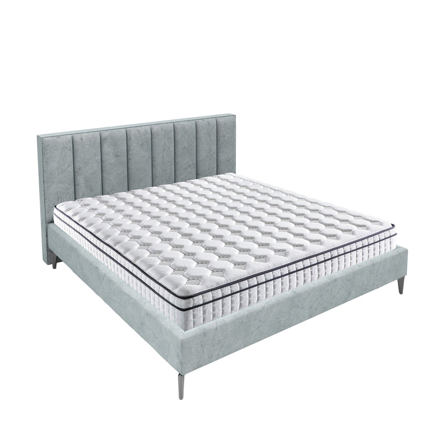 Assemblé aux États-Unis - Matelas hybride 12 Diamond avec ressorts ensachés et mousse à mémoire de forme au gel rafraîchissant