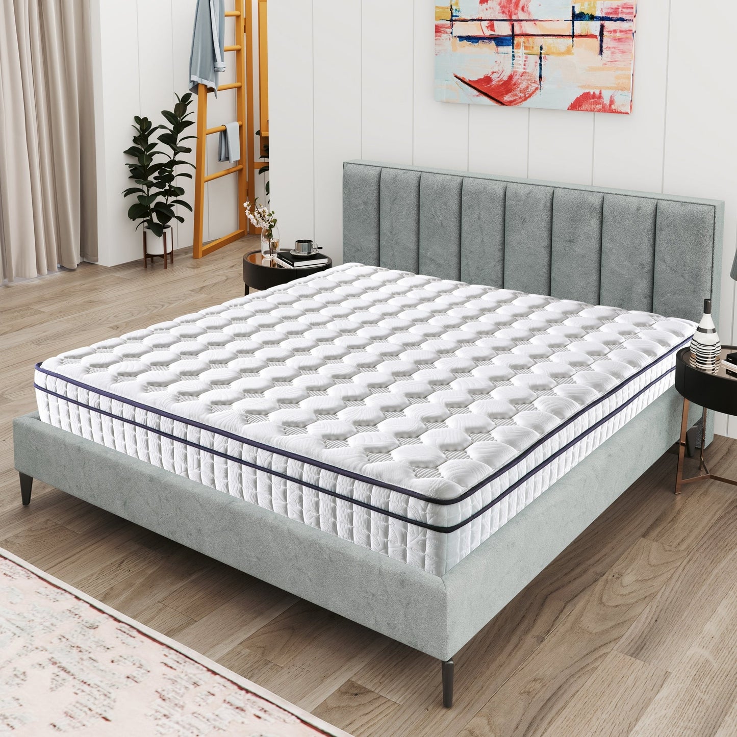 Assemblé aux États-Unis - Matelas hybride 12 Diamond avec ressorts ensachés et mousse à mémoire de forme au gel rafraîchissant