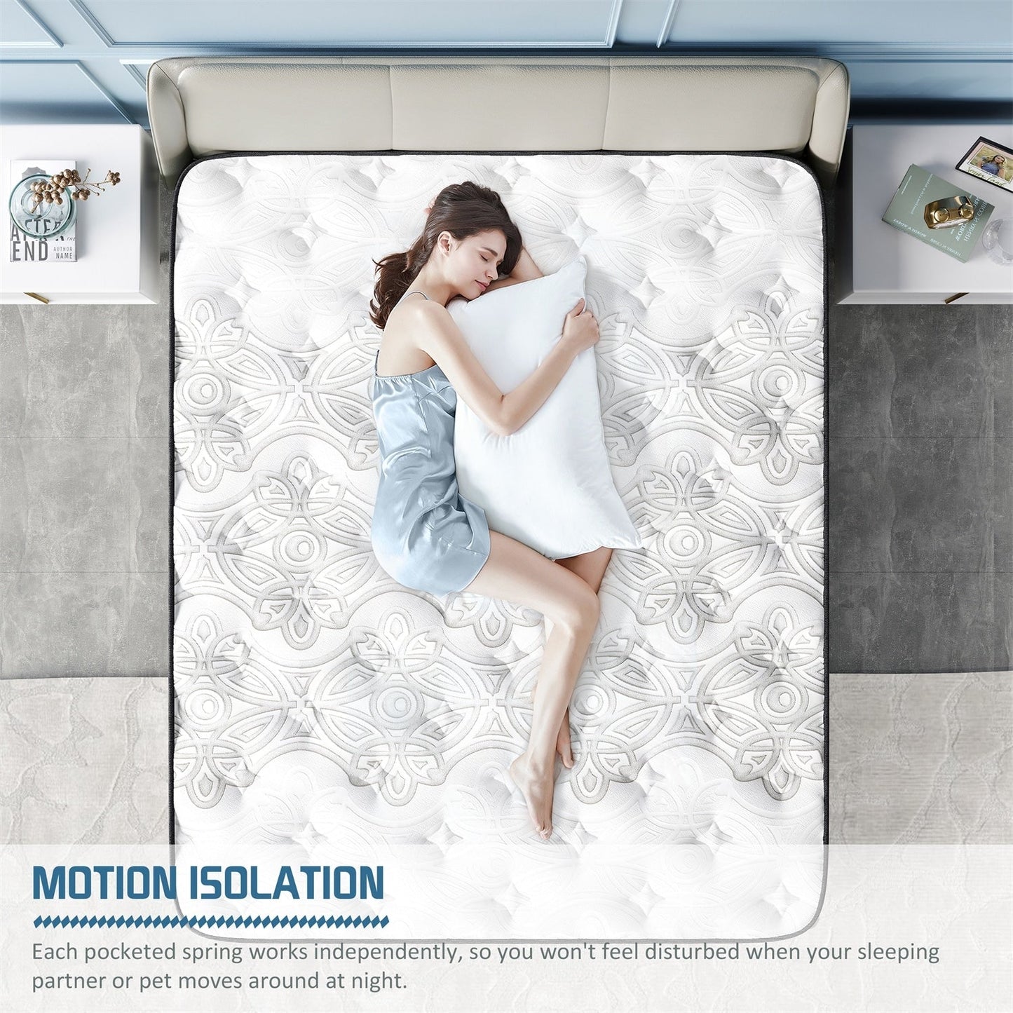 Matelas hybride moelleux de 35 cm (14 pouces) livré dans une boîte