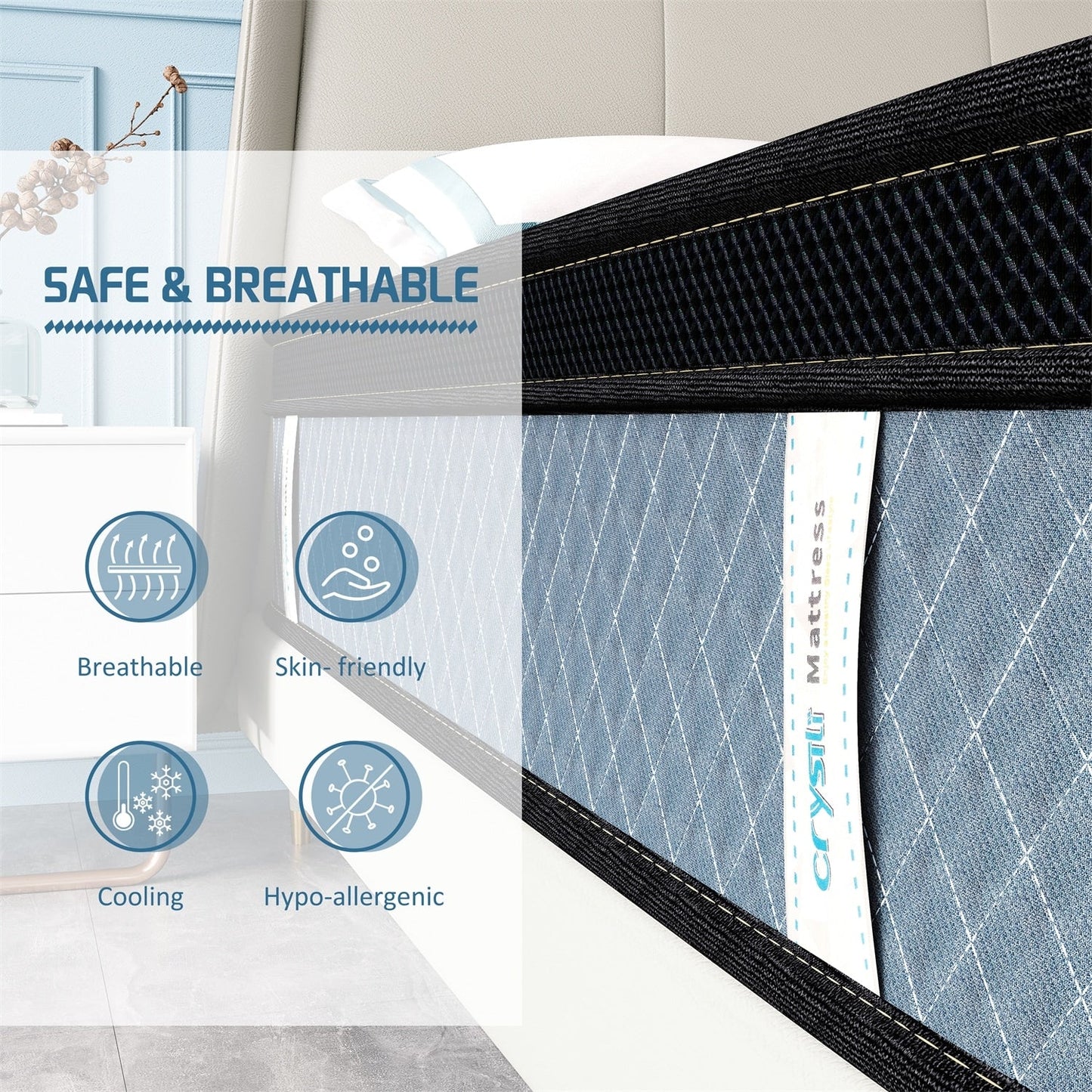 Matelas hybride moelleux de 35 cm (14 pouces) livré dans une boîte