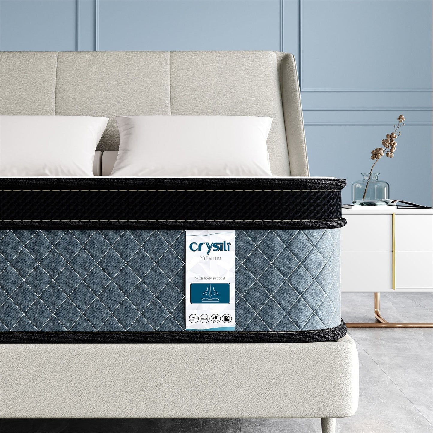 Matelas hybride moelleux de 35 cm (14 pouces) livré dans une boîte
