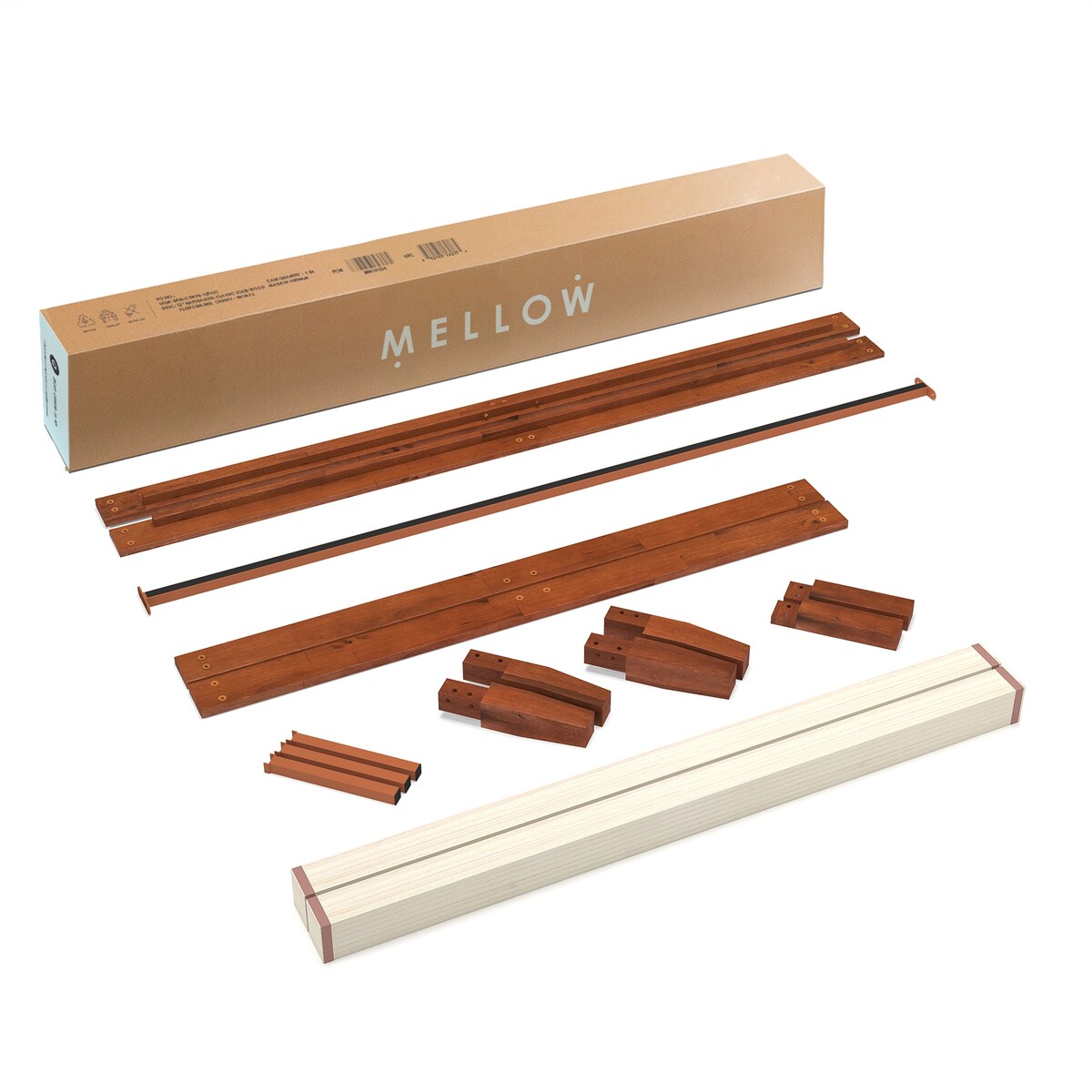 Cadre de lit plateforme en bois massif classique de 16 pouces, disponible en plusieurs finitions.