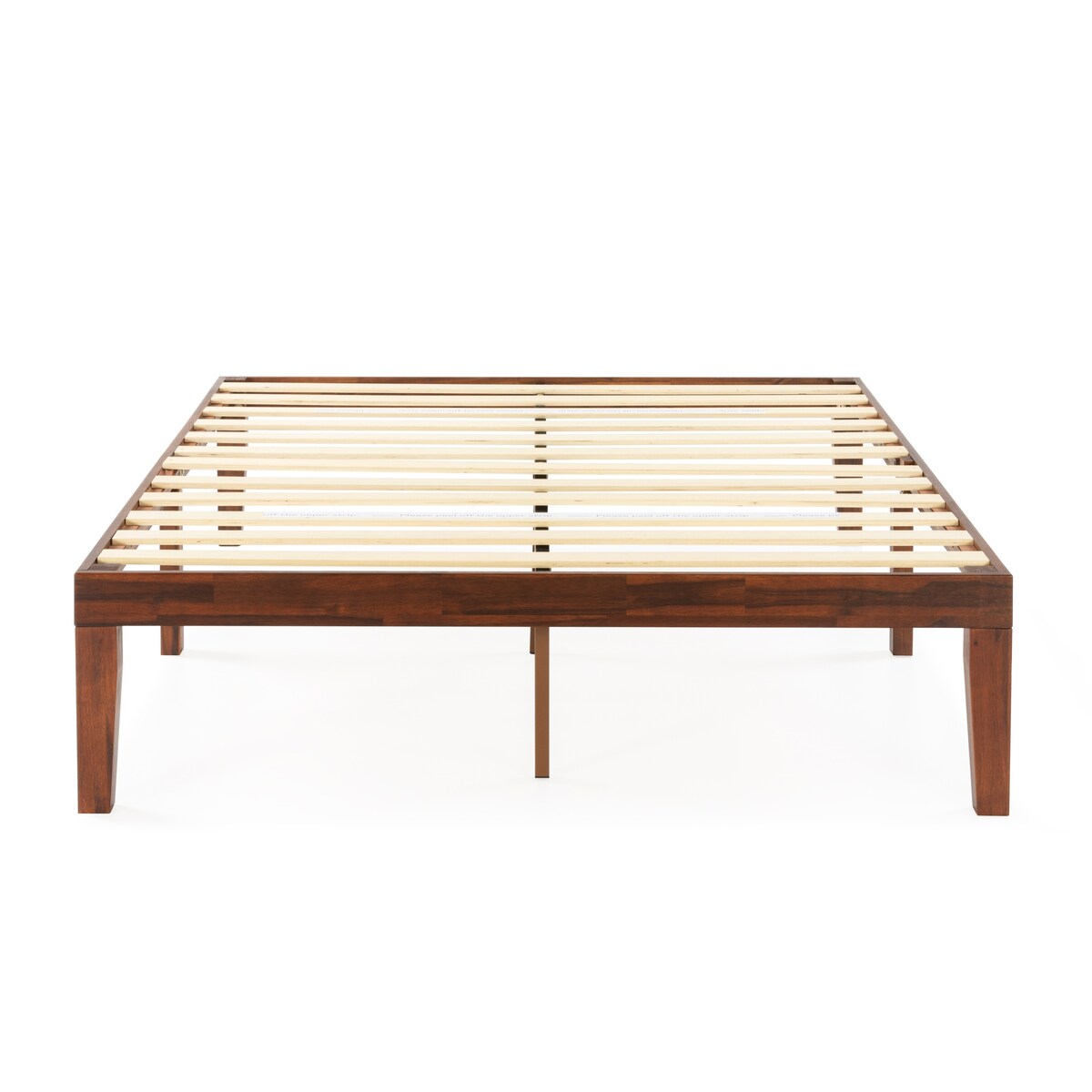 Cadre de lit plateforme en bois massif classique de 16 pouces, disponible en plusieurs finitions.