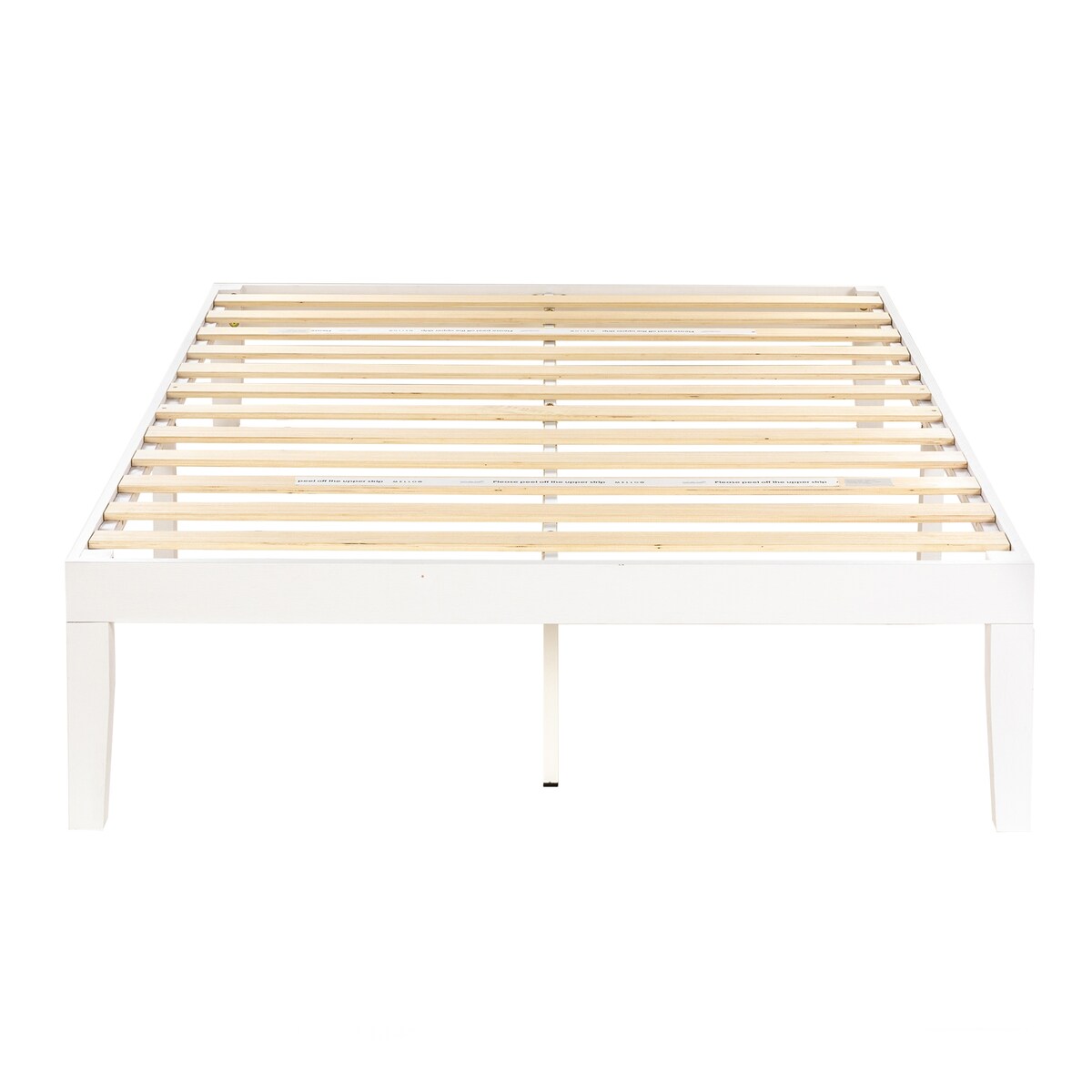 Cadre de lit plateforme en bois massif classique de 16 pouces, disponible en plusieurs finitions.