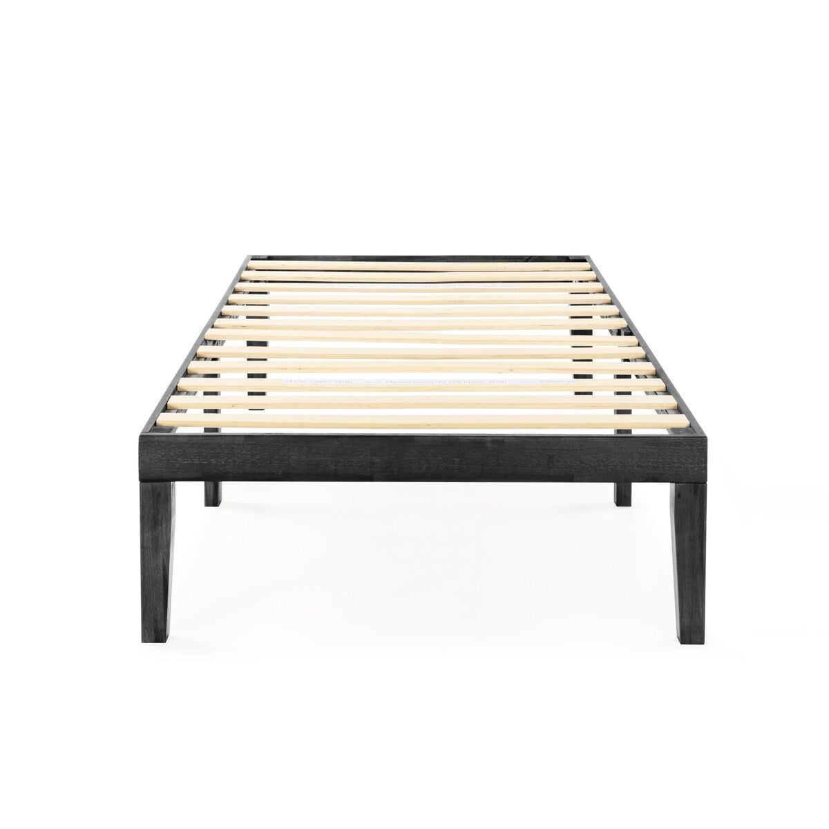 Cadre de lit plateforme en bois massif classique de 16 pouces, disponible en plusieurs finitions.