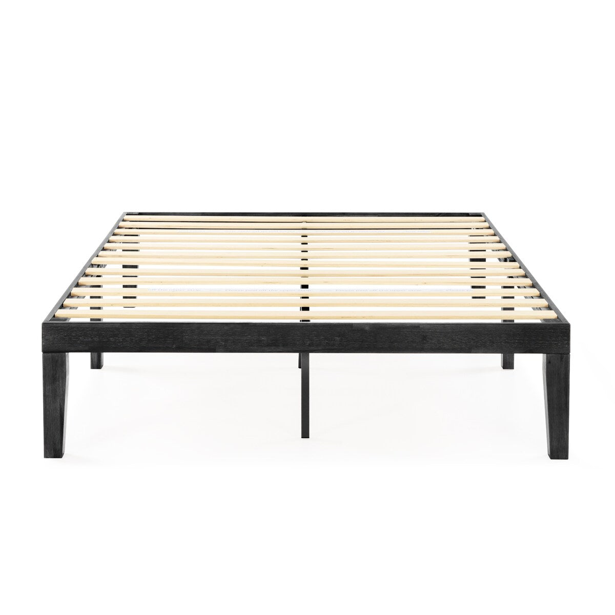 Cadre de lit plateforme en bois massif classique de 16 pouces, disponible en plusieurs finitions.