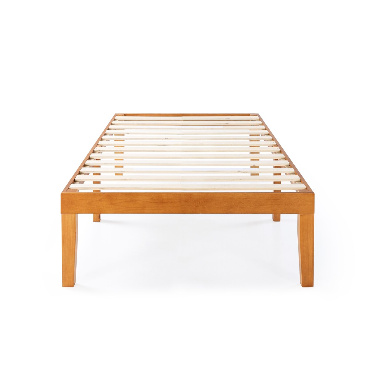 Cadre de lit plateforme en bois massif classique de 16 pouces, disponible en plusieurs finitions.