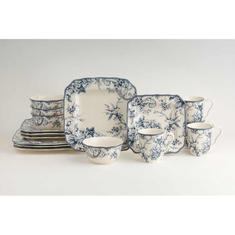 Service de table en porcelaine 222 Fifth Adelaide, 16 pièces, bleu
