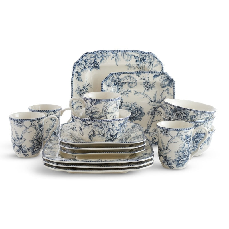 Service de table en porcelaine 222 Fifth Adelaide, 16 pièces, bleu