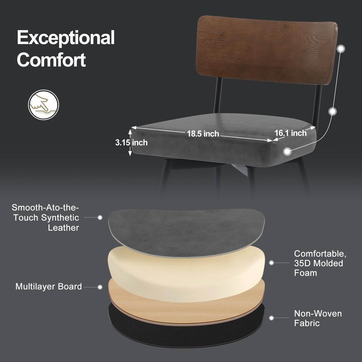 Tabourets de bar/compteur pivotants à revêtement en simili cuir - Lot de 2/3/4