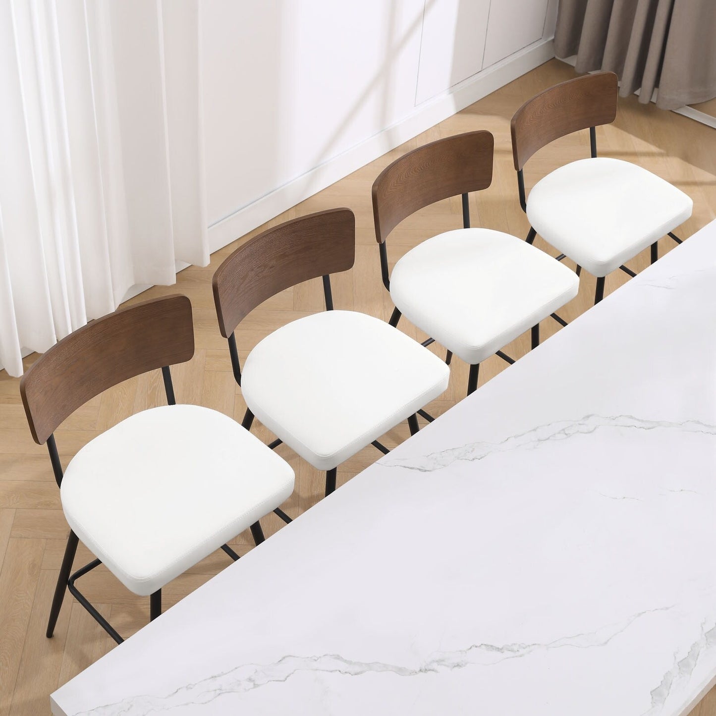 Tabourets de bar/compteur pivotants à revêtement en simili cuir - Lot de 2/3/4