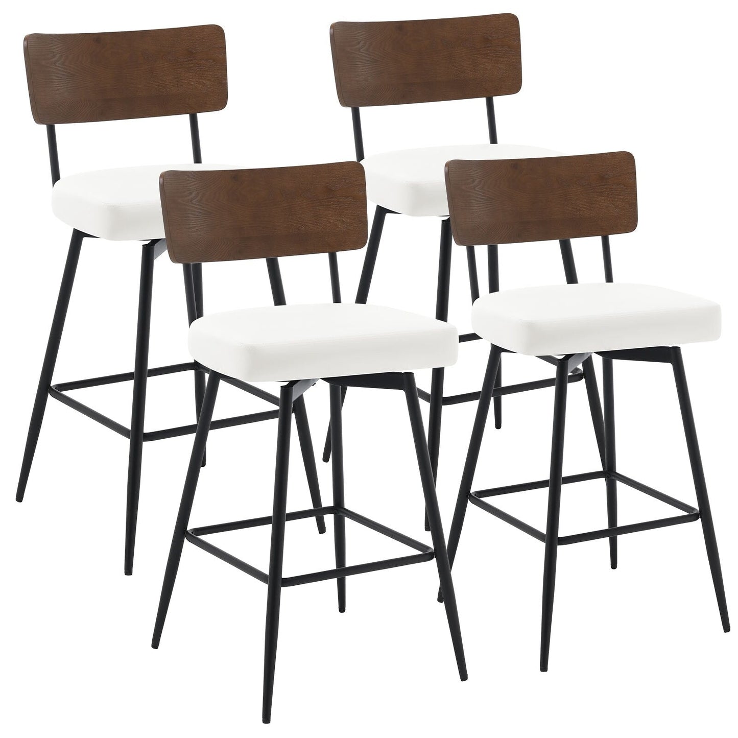 Tabourets de bar/compteur pivotants à revêtement en simili cuir - Lot de 2/3/4