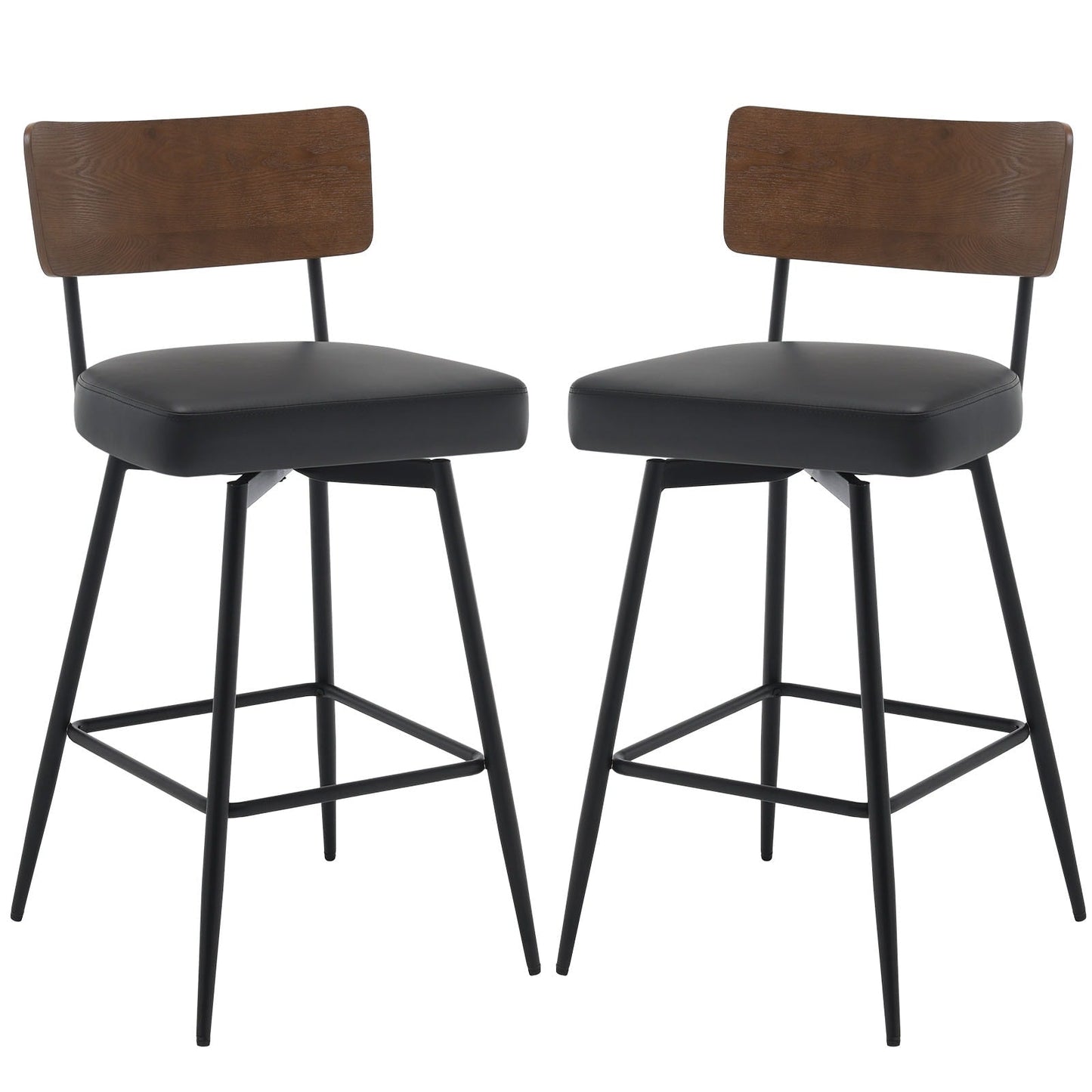 Tabourets de bar/compteur pivotants à revêtement en simili cuir - Lot de 2/3/4