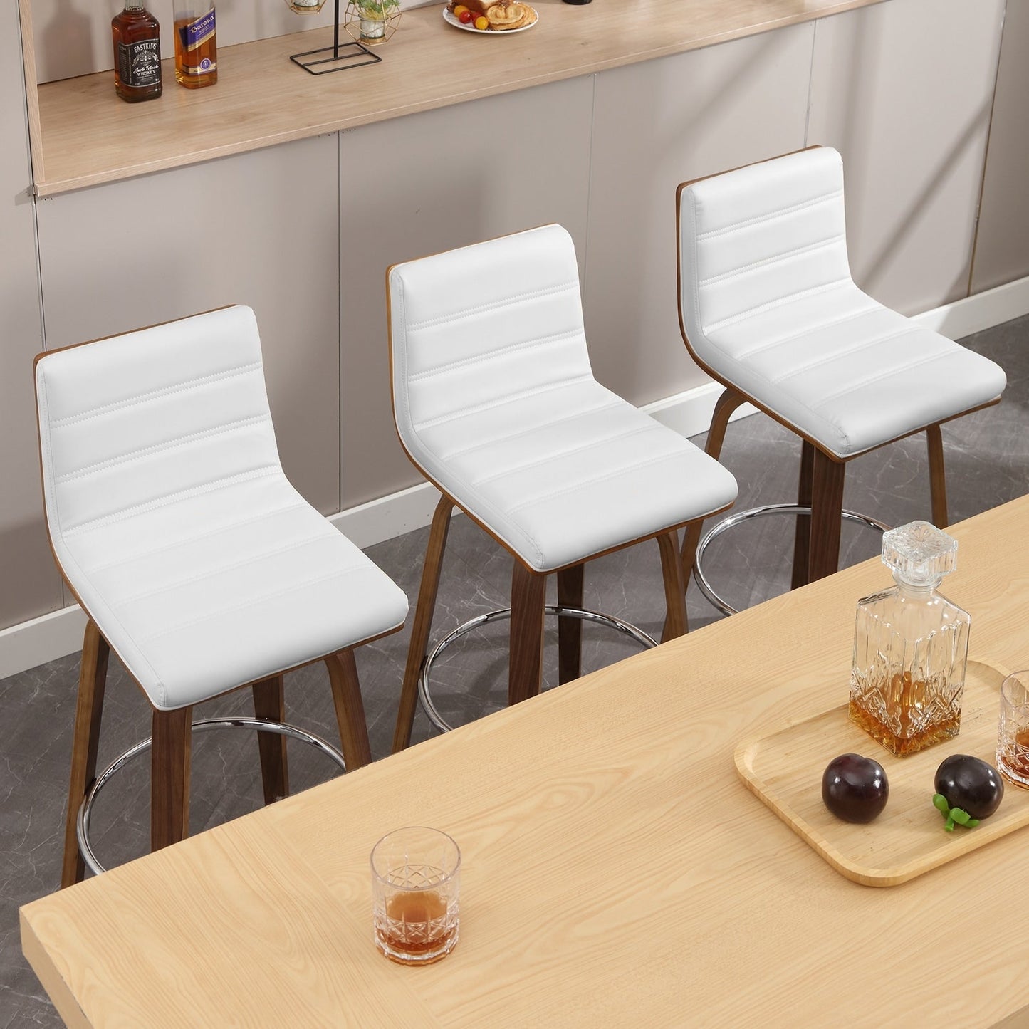 Tabourets de bar/comptoir pivotants en simili cuir 26/29, lot de 2/3
