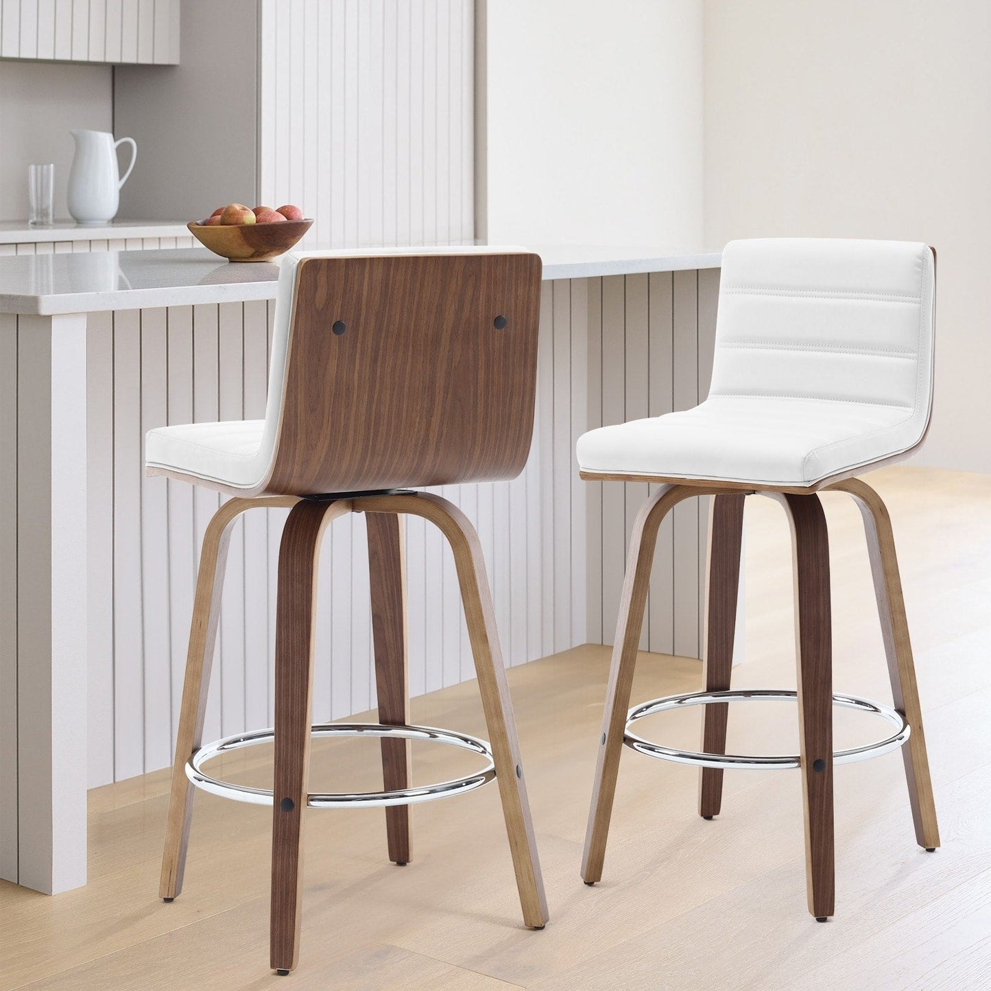Tabourets de bar/comptoir pivotants en simili cuir 26/29, lot de 2/3