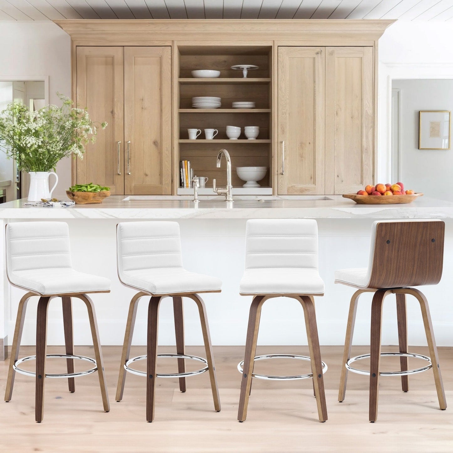 Tabourets de bar/comptoir pivotants en simili cuir 26/29, lot de 2/3