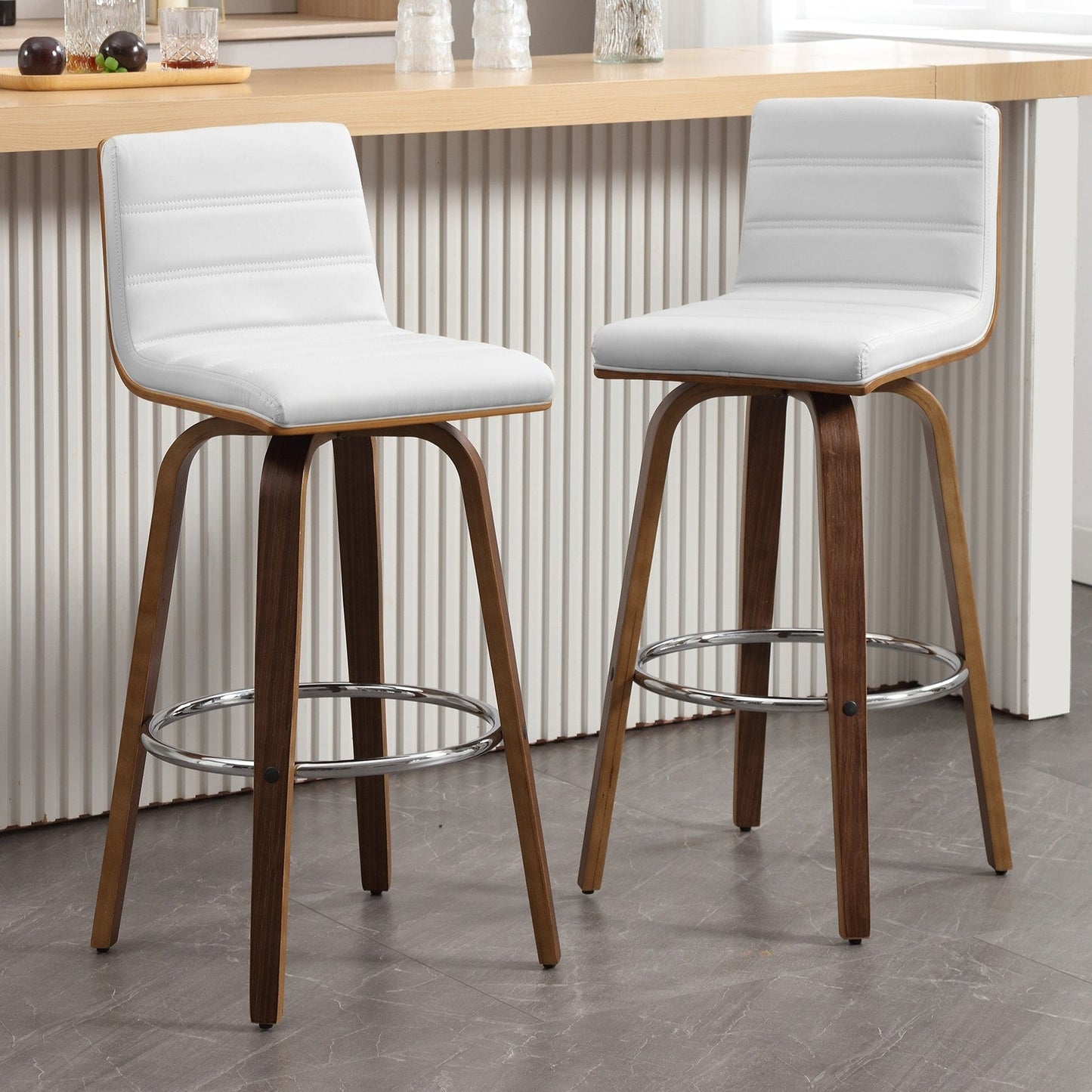 Tabourets de bar/comptoir pivotants en simili cuir 26/29, lot de 2/3
