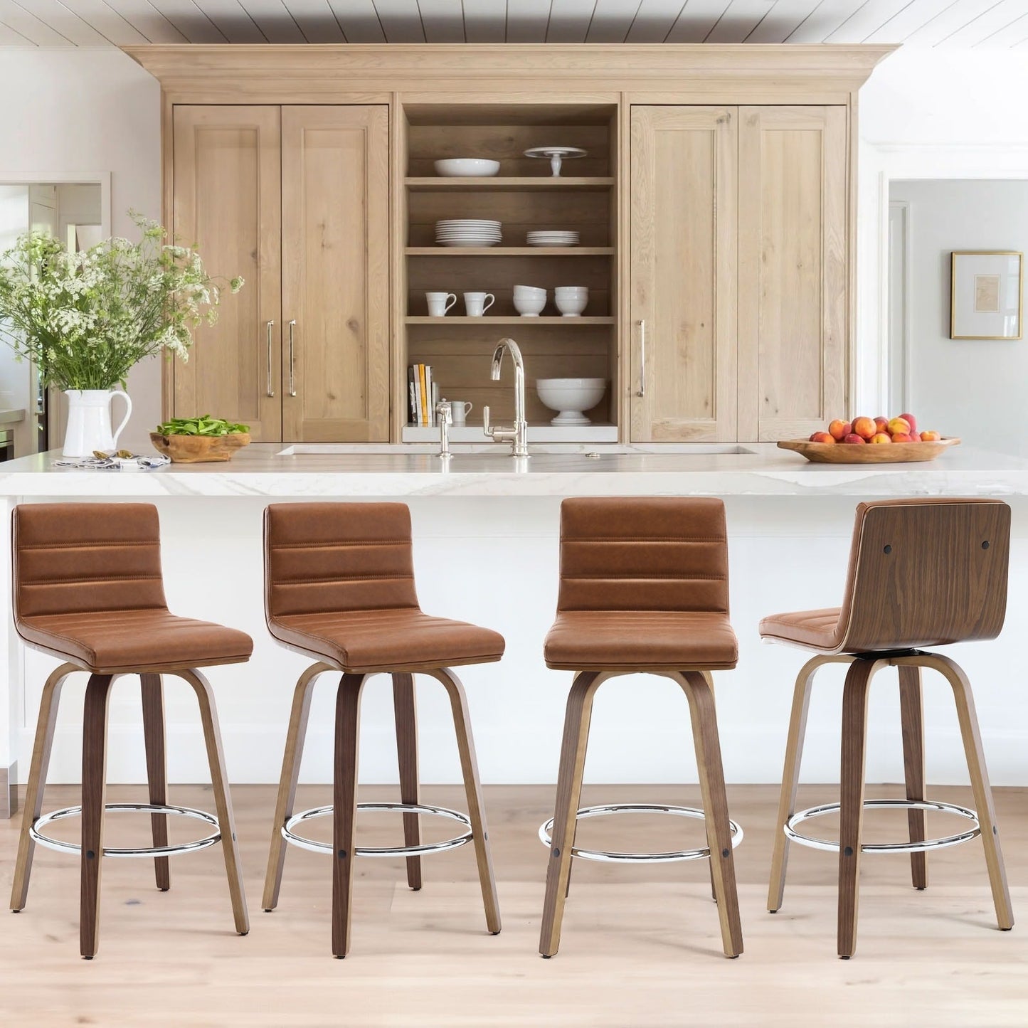 Tabourets de bar/comptoir pivotants en simili cuir 26/29, lot de 2/3