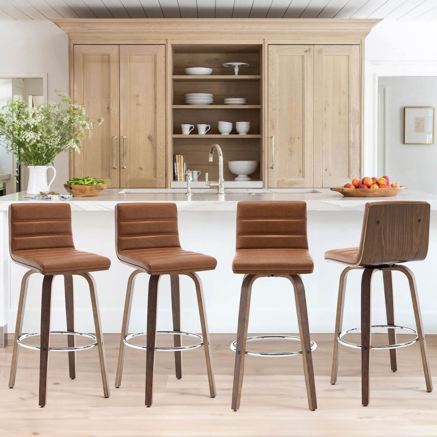 Tabourets de bar/comptoir pivotants en simili cuir 26/29, lot de 2/3
