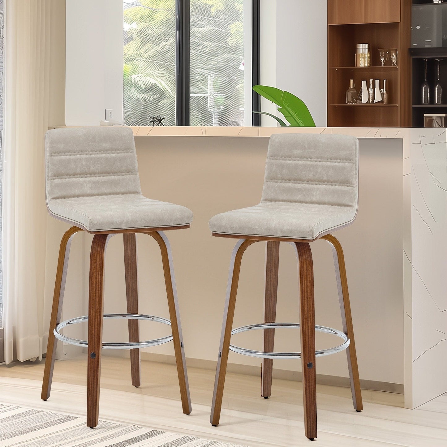 Tabourets de bar/comptoir pivotants en simili cuir 26/29, lot de 2/3