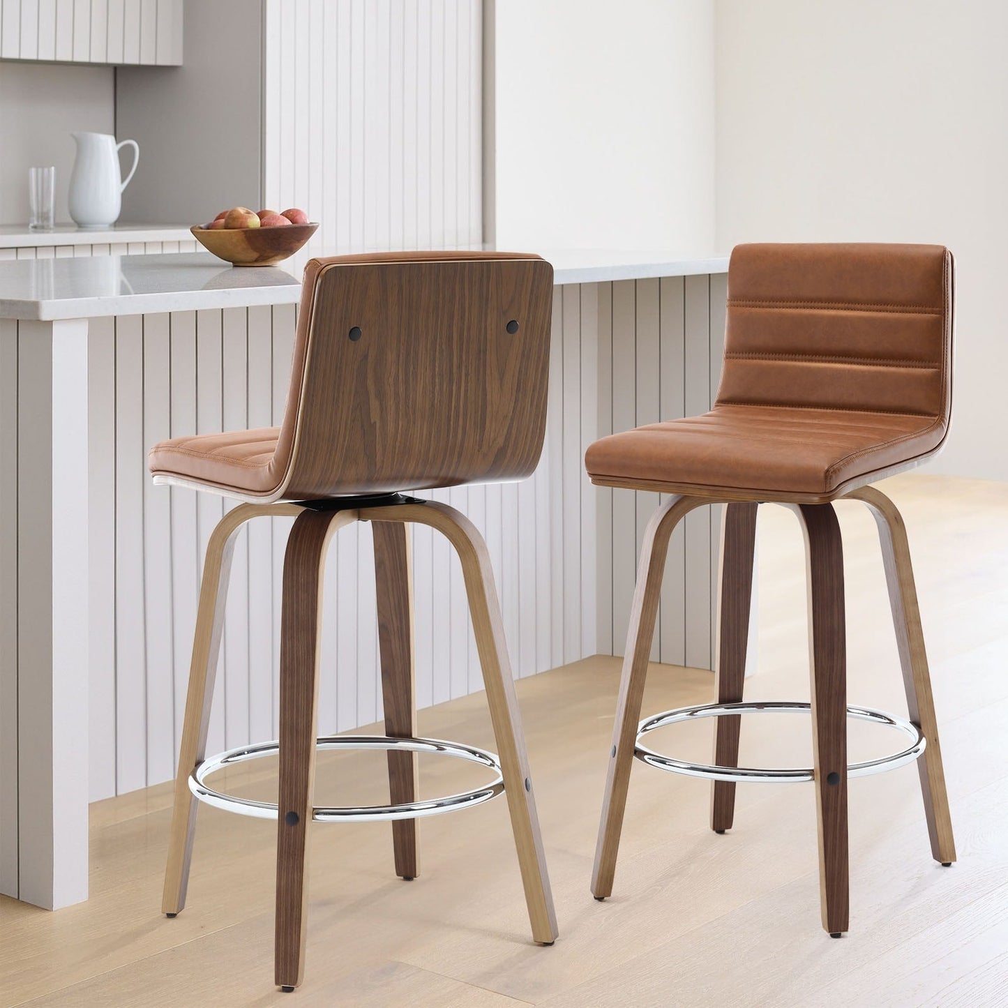 Tabourets de bar/comptoir pivotants en simili cuir 26/29, lot de 2/3