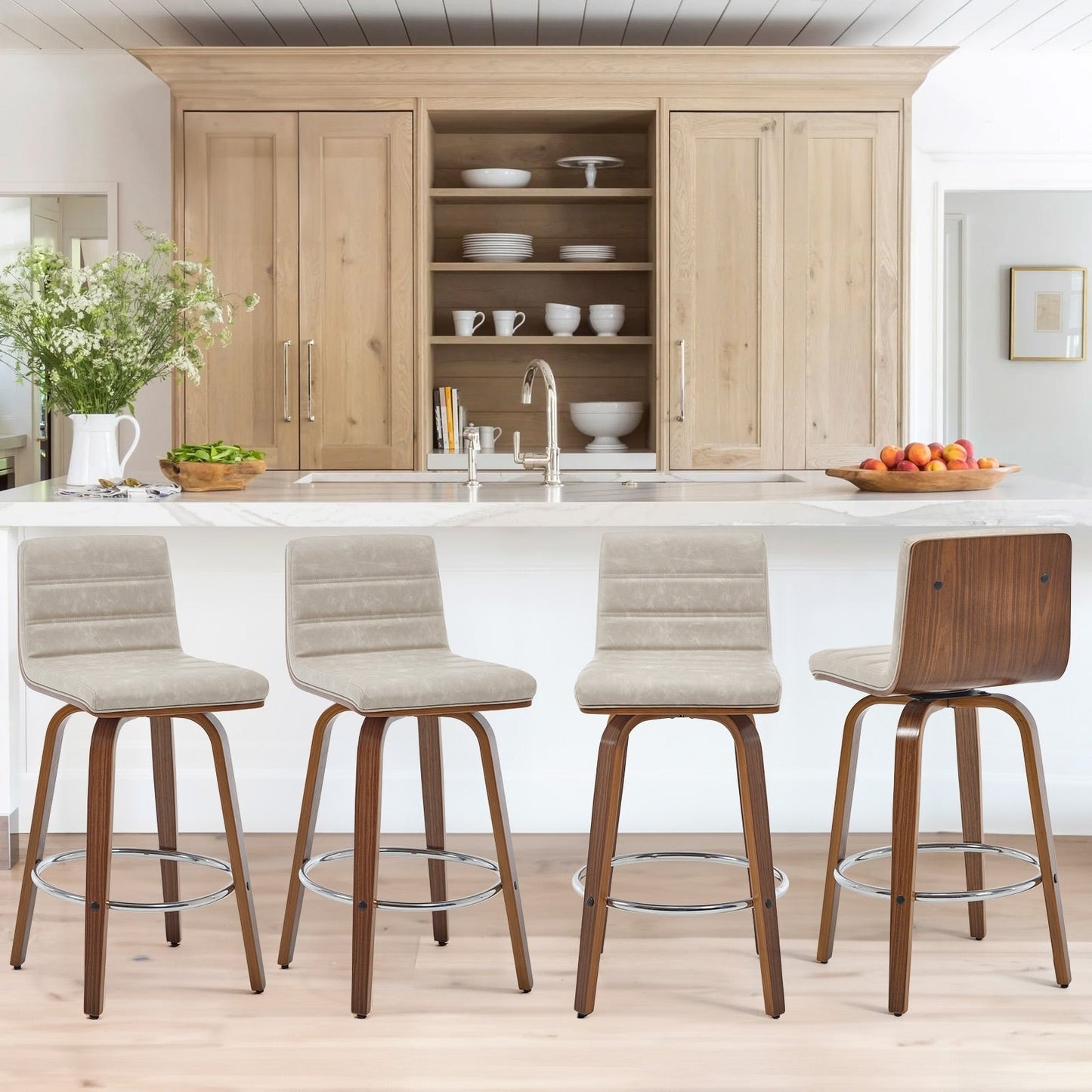 Tabourets de bar/comptoir pivotants en simili cuir 26/29, lot de 2/3