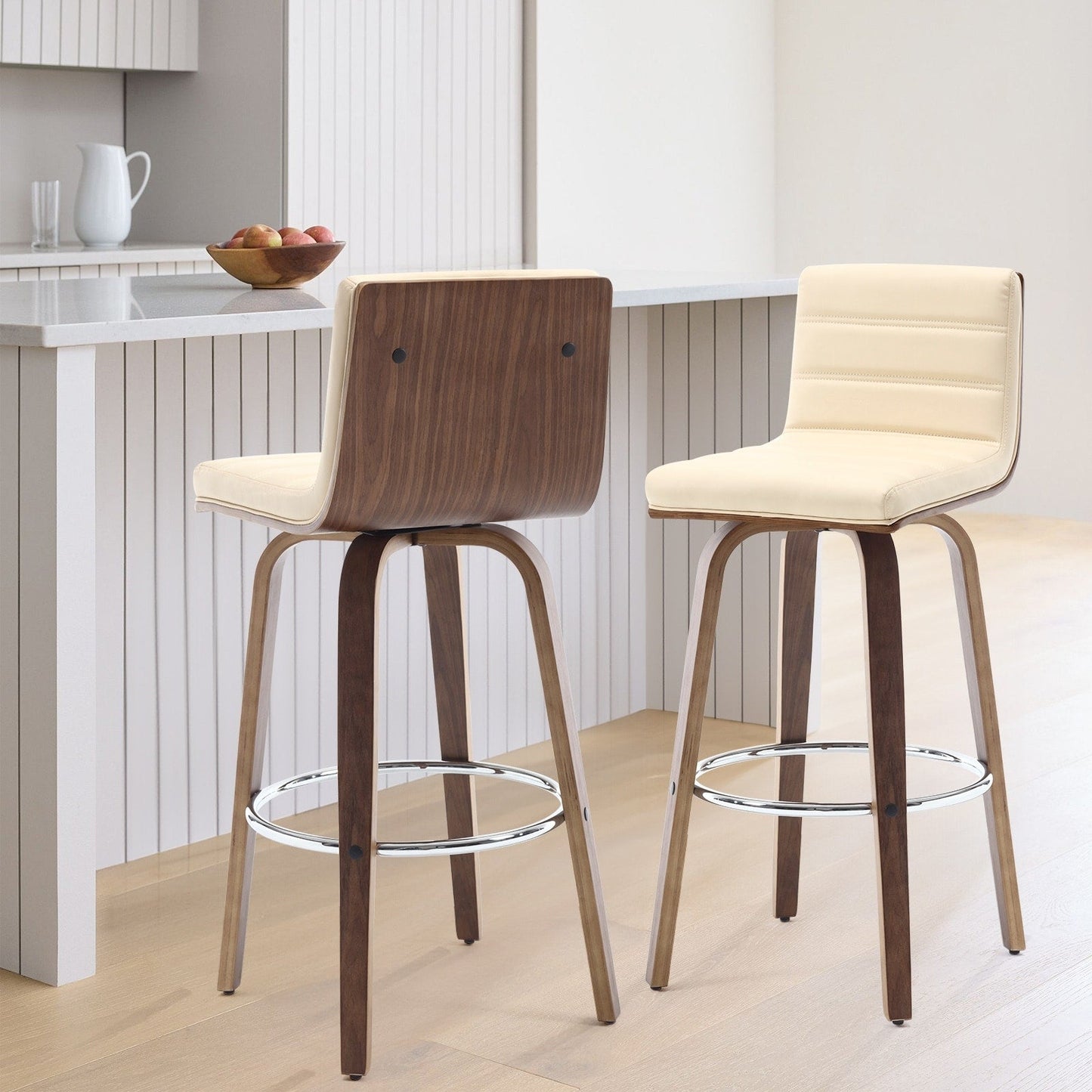 Tabourets de bar/comptoir pivotants en simili cuir 26/29, lot de 2/3
