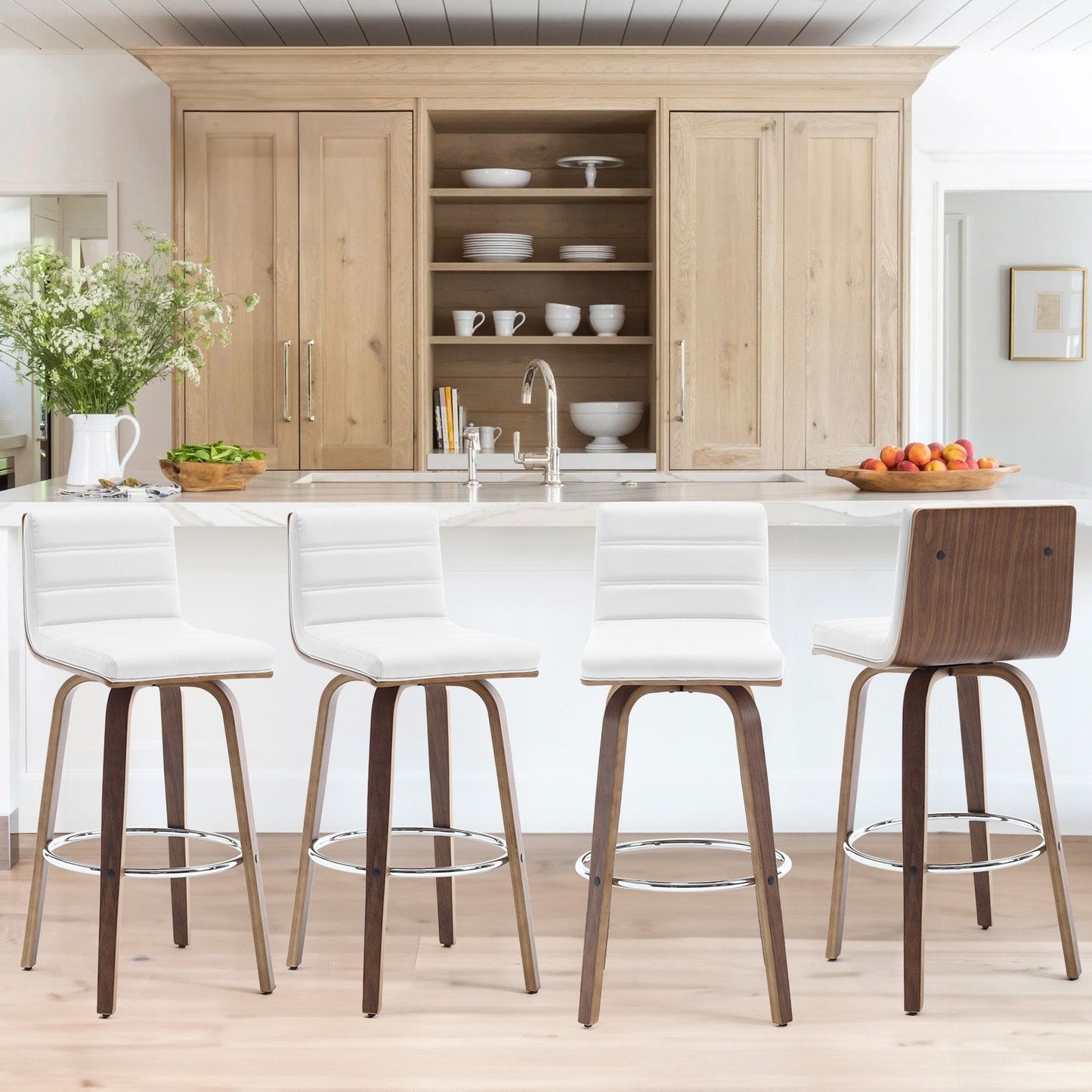 Tabourets de bar/comptoir pivotants en simili cuir 26/29, lot de 2/3