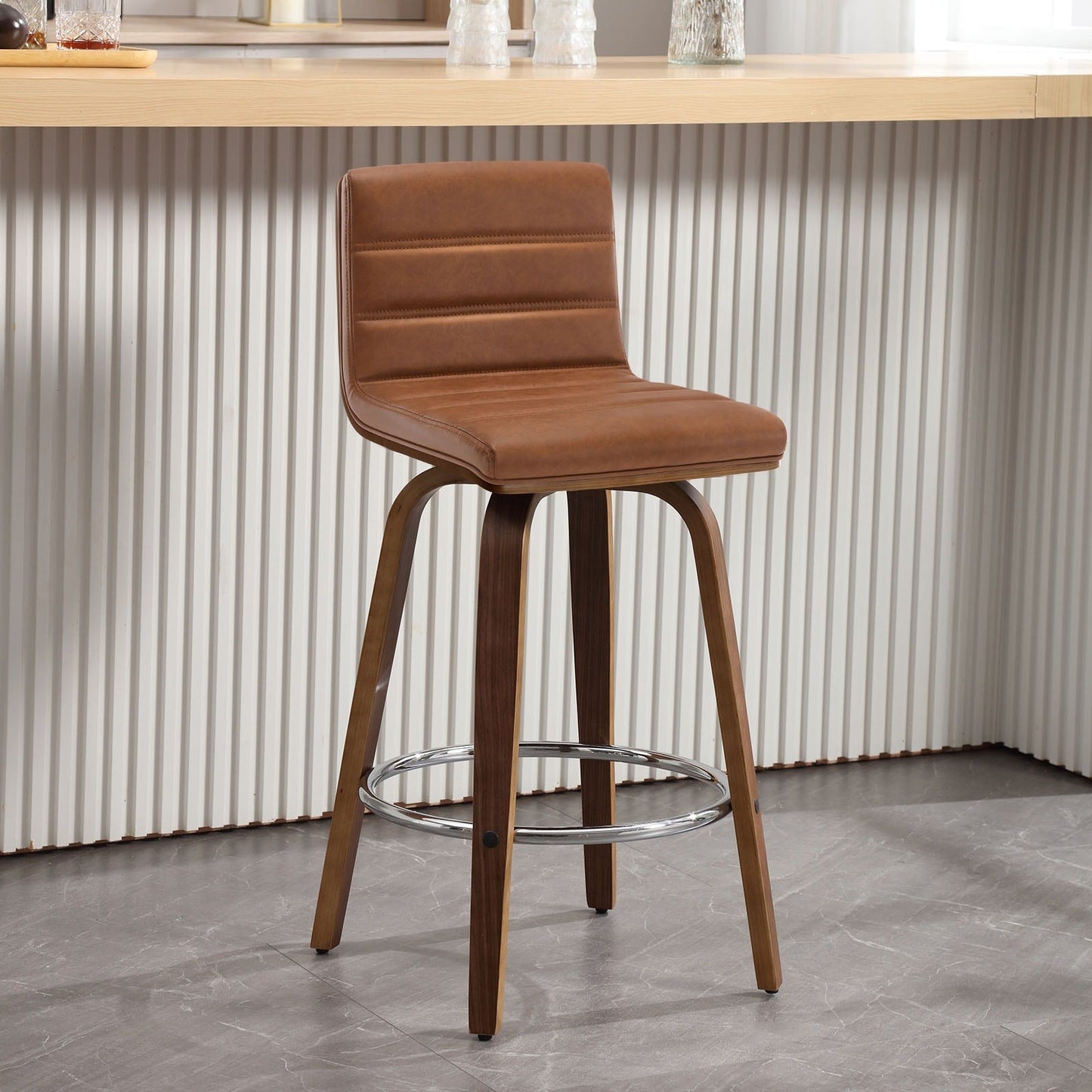 Tabourets de bar/comptoir pivotants en simili cuir 26/29, lot de 2/3