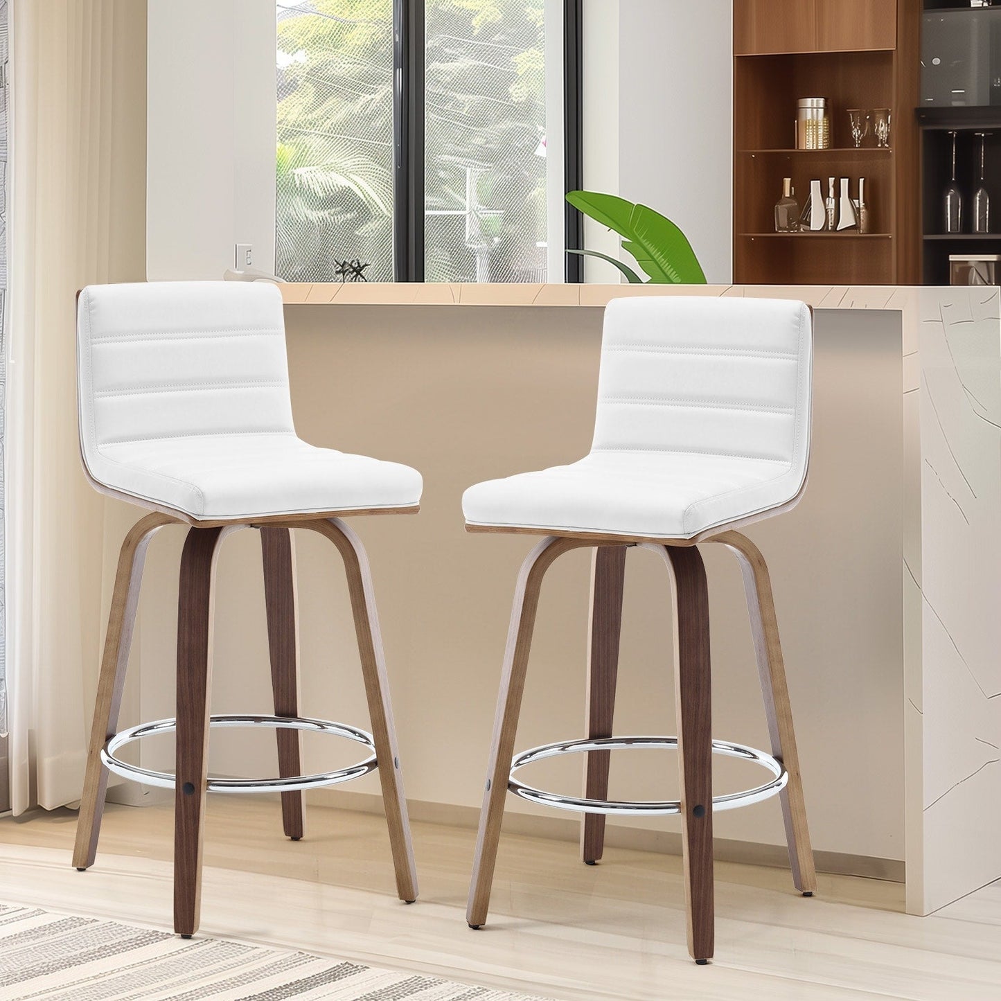 Tabourets de bar/comptoir pivotants en simili cuir 26/29, lot de 2/3