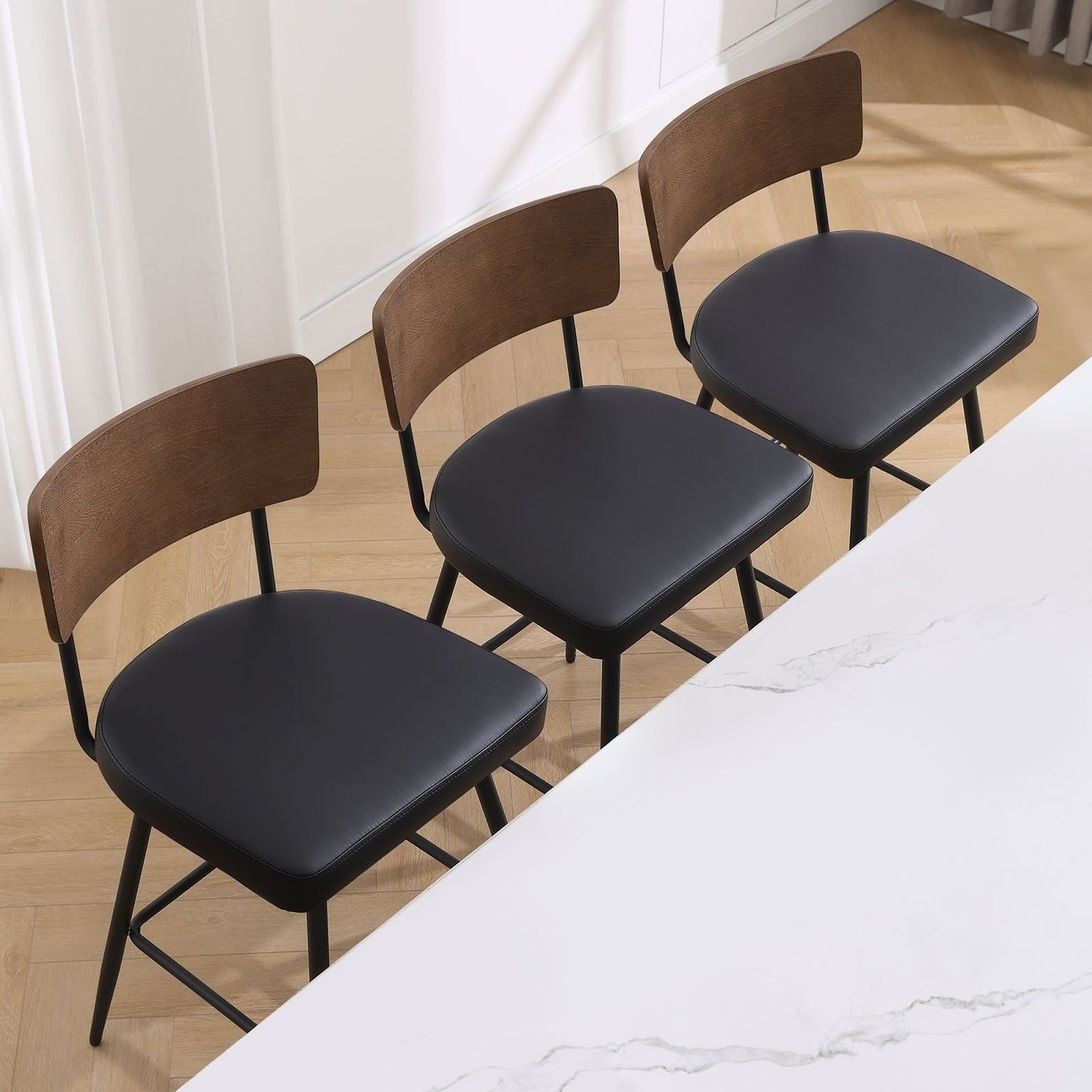 Tabourets de bar/compteur pivotants à revêtement en simili cuir - Lot de 2/3/4