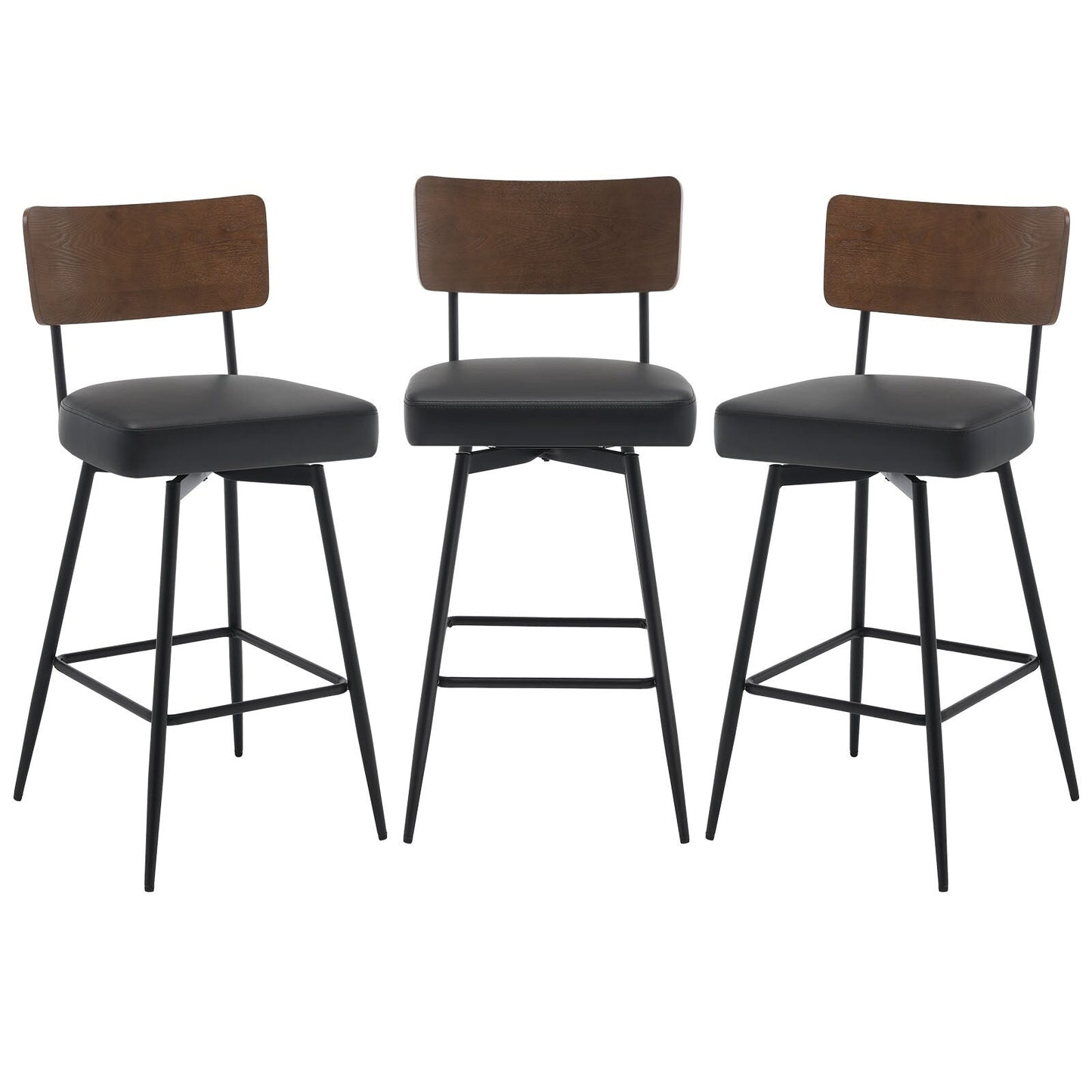 Tabourets de bar/compteur pivotants à revêtement en simili cuir - Lot de 2/3/4